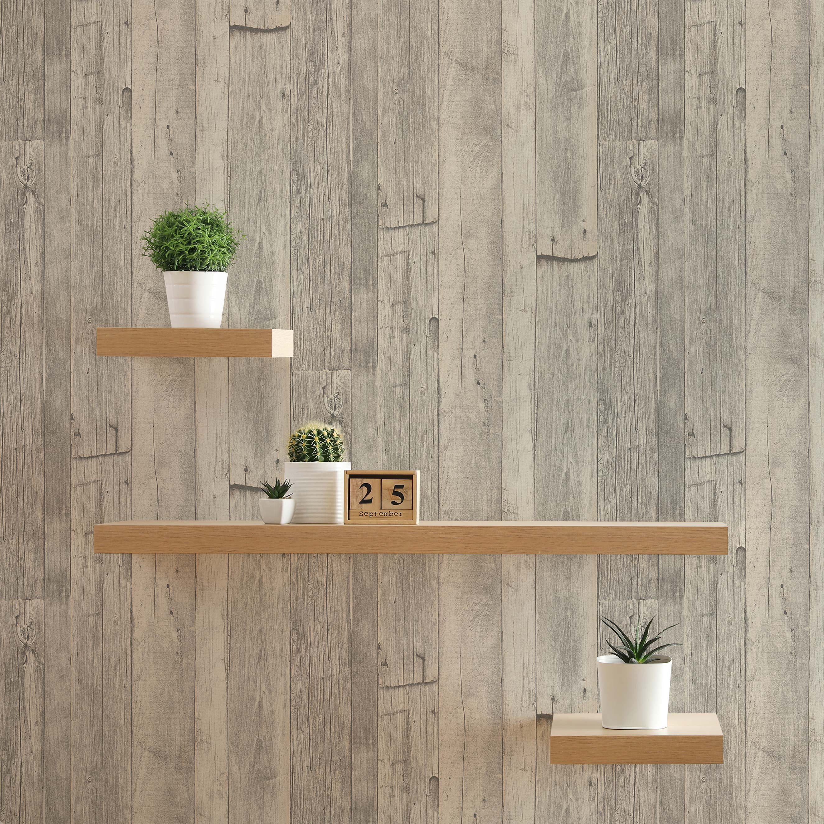 Tapete Holz Gianluca M1-No.916 | Vliestapete | Grau | Beige | Landhaus | Tapete in Holzoptik