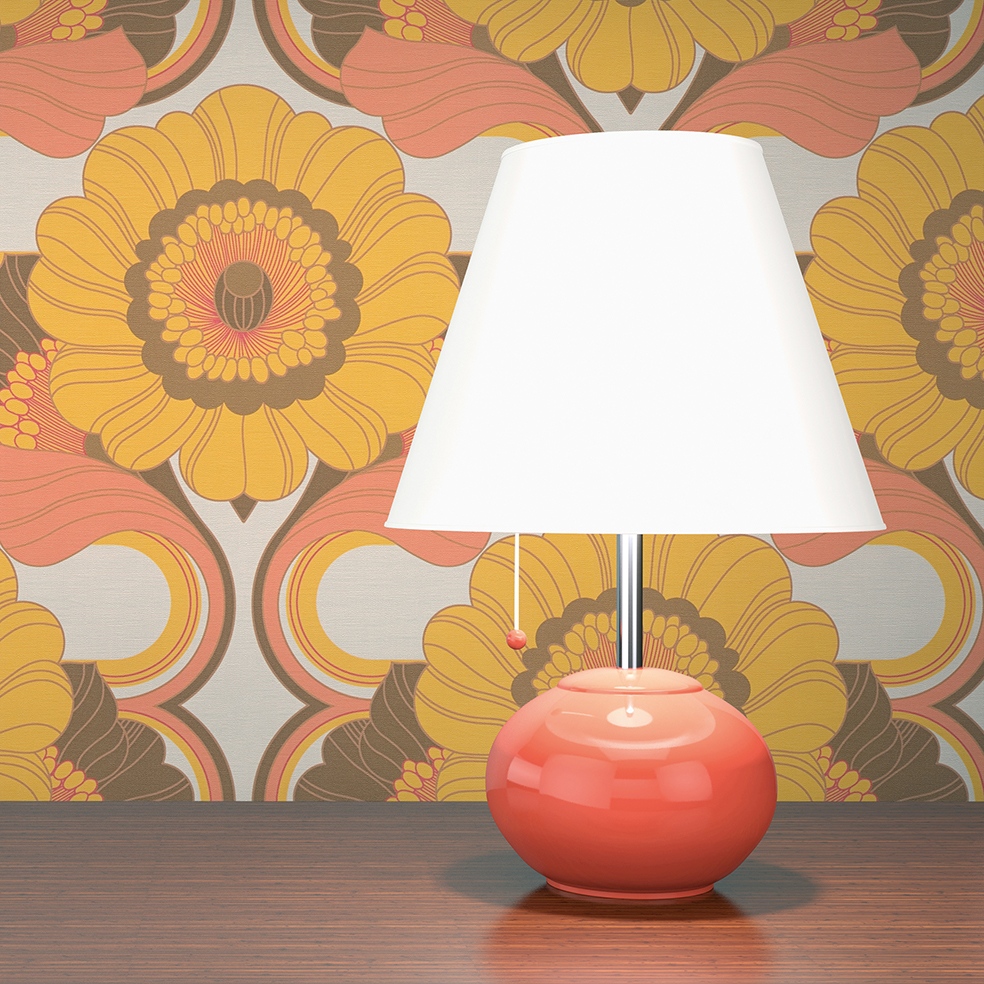 Tapete Lenni Blumen M1-No.10901 Vlies Braun Gelb Tadessi 8.50 m x 0.53 m