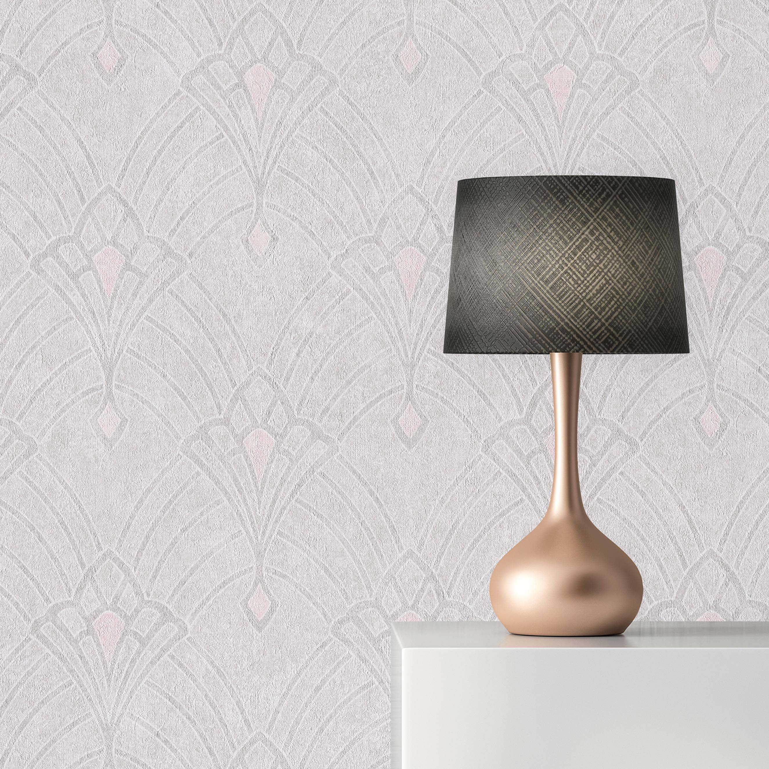 Tapete Art Deco M1-No.701 | Vliestapete | Creme | Rosa | Orientalische Tapete