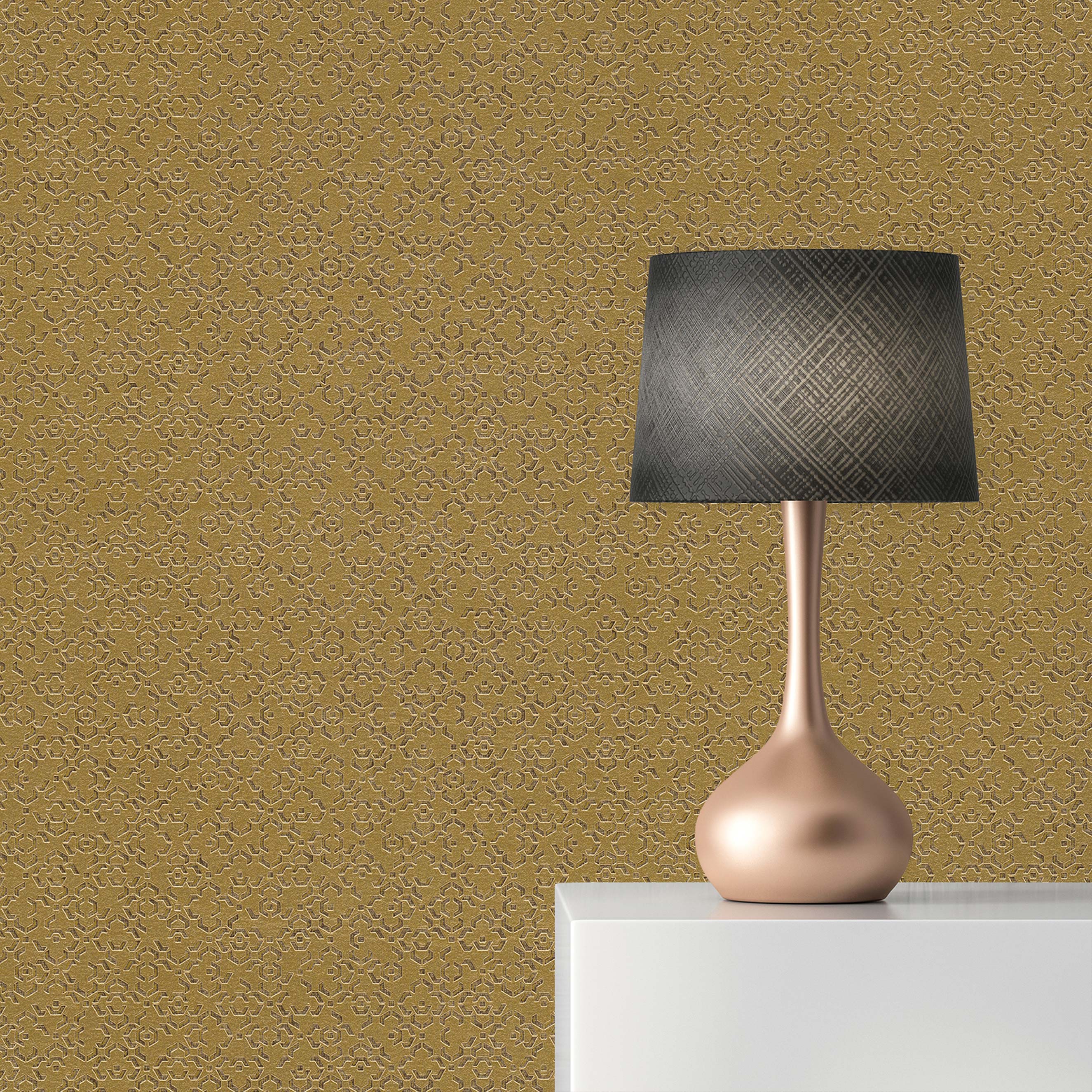 Tapete Metall Massimo M1-No.624 | Vliestapete | Gold | Metallic | Geometrische Tapete