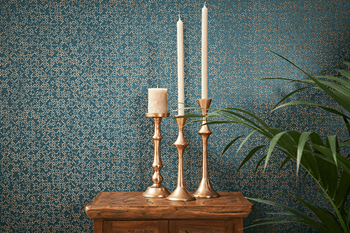 Glamour Tapete in Blau und Gold