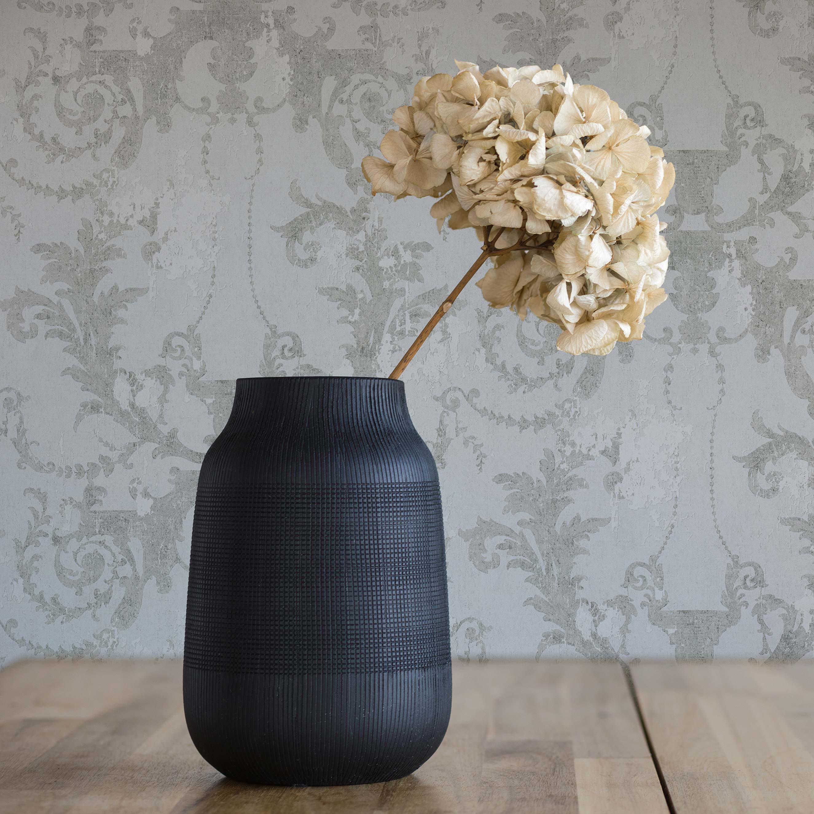Tapete Barock Giulia M1-No.1500 | Vliestapete | Grau | Weiß | Ornamente | Klassik