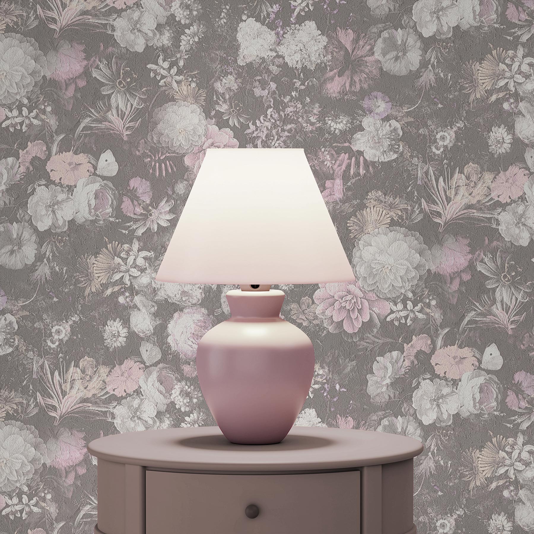 Tapete Blumen Mario M1-No.3356 | Vliestapete | Beige | Rosa | Floral | Natur