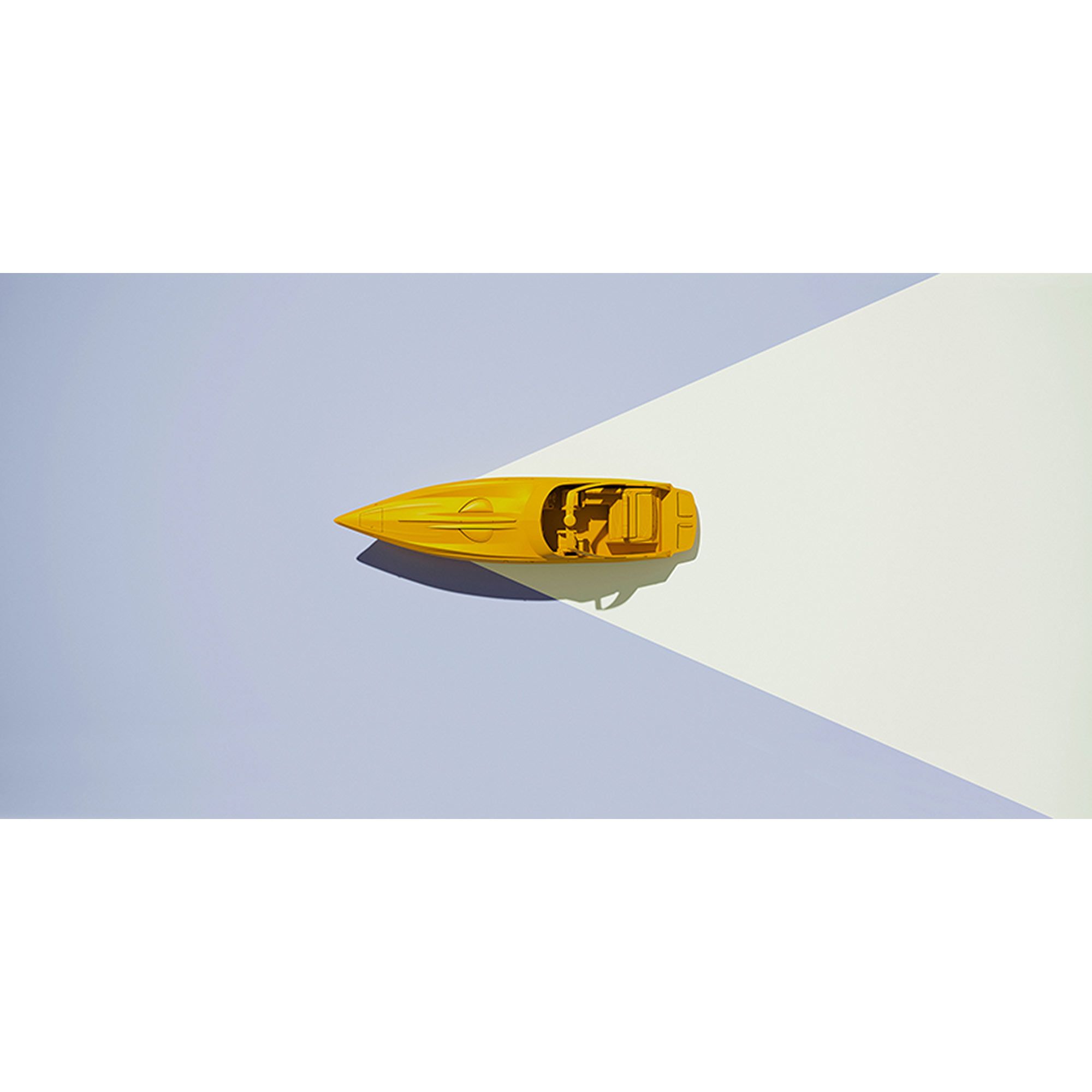 Fototapete Meer M1-No.61135 | Digitaldruck | Blau | Gelb | Modern | Boot