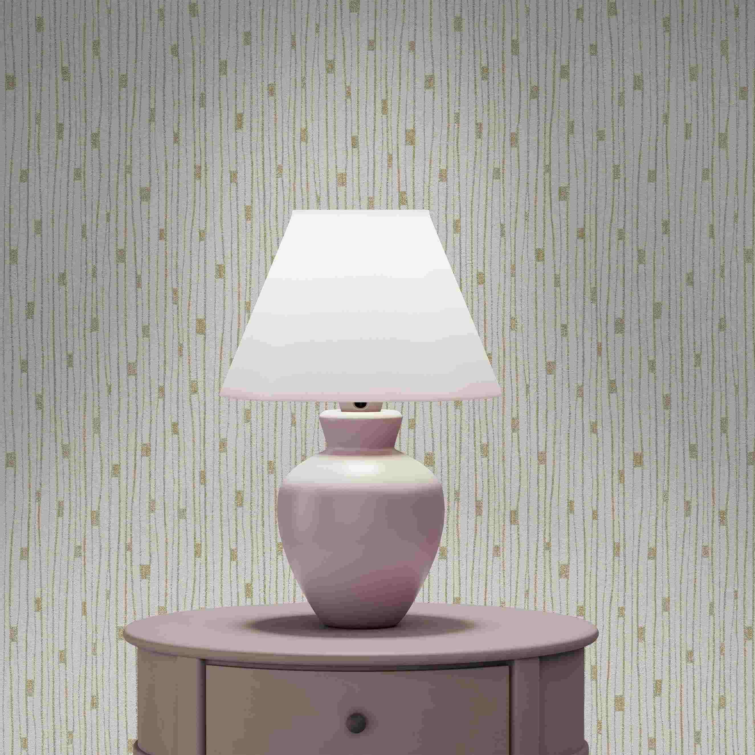 Tapete Romeo Streifen Wellen M1-No.4033 | Vlies | Creme | Gold | Modern | Tadessi | 10.05 x 0.53 m