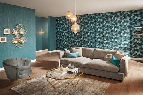 Wohnzimmer mit Luxus Tapete von Guido Maria Kretschmer