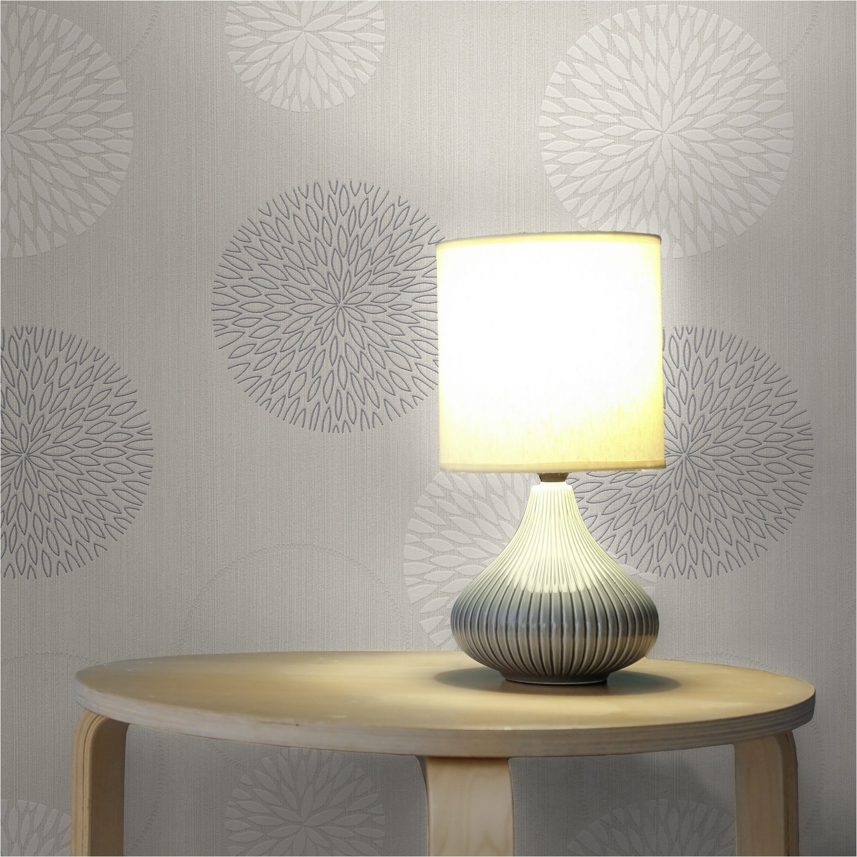 Tapete Kreise M1-No.12106 | Vliestapete Floral | Beige | Grau | Wohnzimmer | Schlafzimmer | Küche