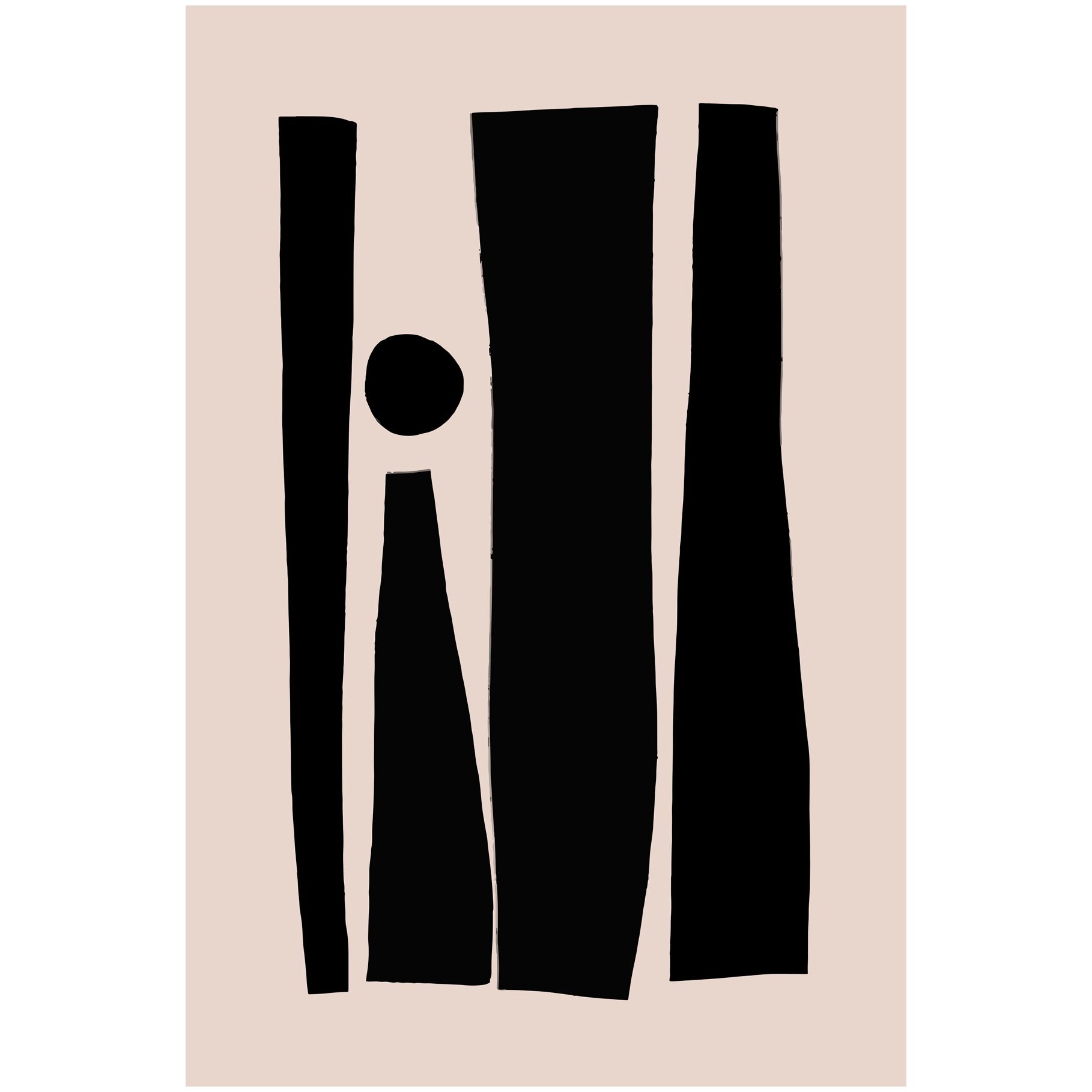 Tadessi Leinwandbild Minimalistisch Schwarz Beige - 80 x 120 cm - M1-No.51522 - Keilrahmen Wandbild