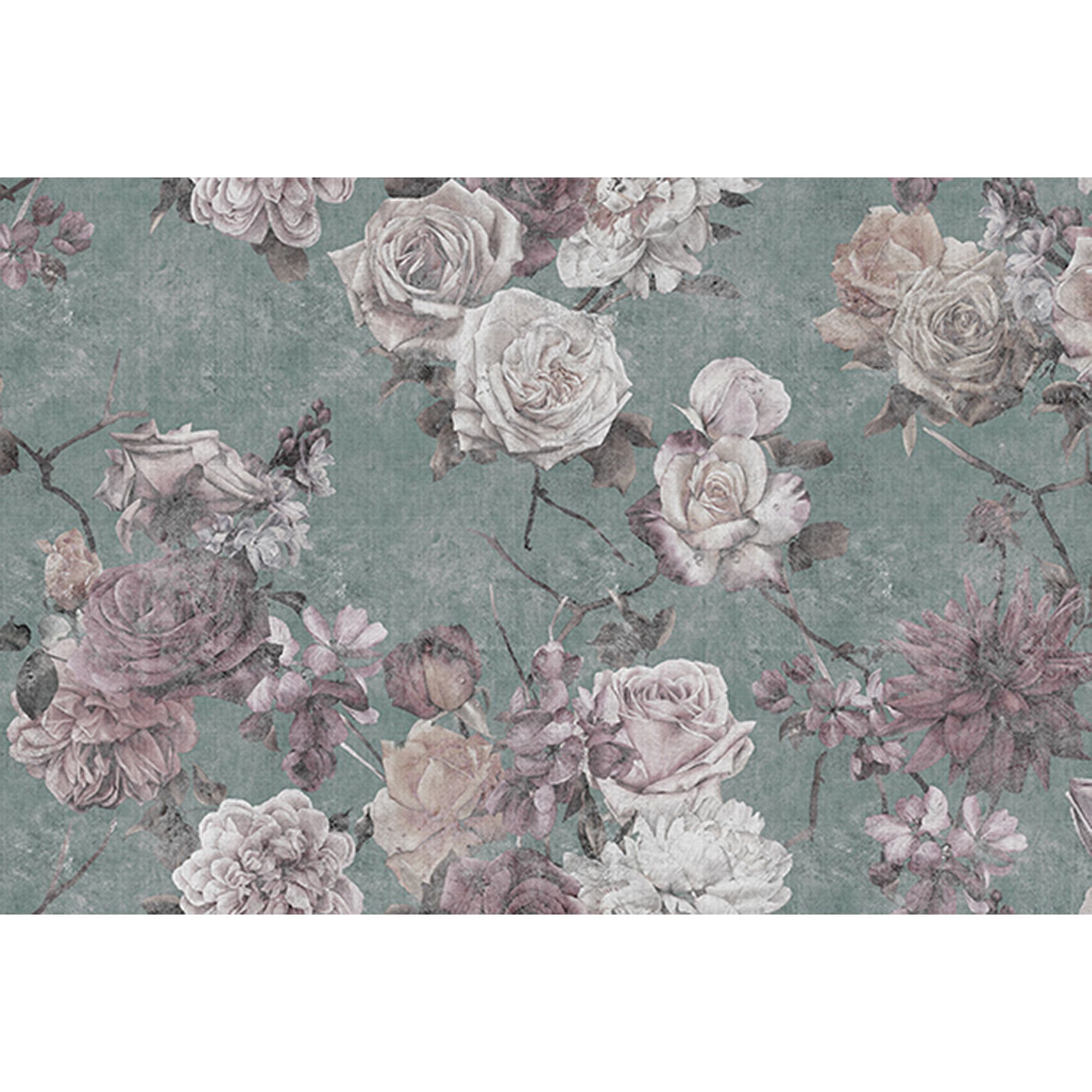 Fototapete Blumen M1-No.60925 | Digitaldruck | Rosa | Grün | Rosen