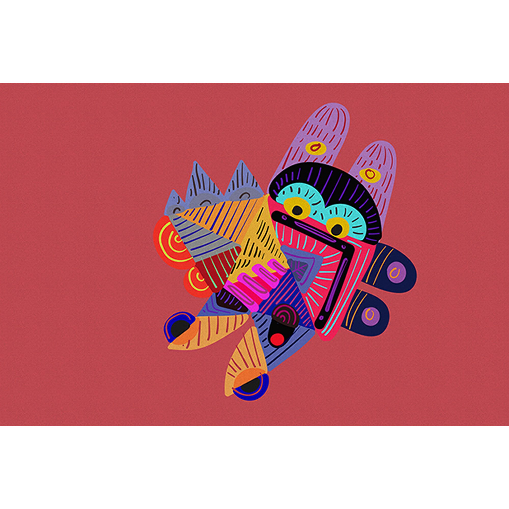 Tadessi Fototapete Abstrakt M1-No.61160 Digitaldruck Tapete Rot Blau - Modern