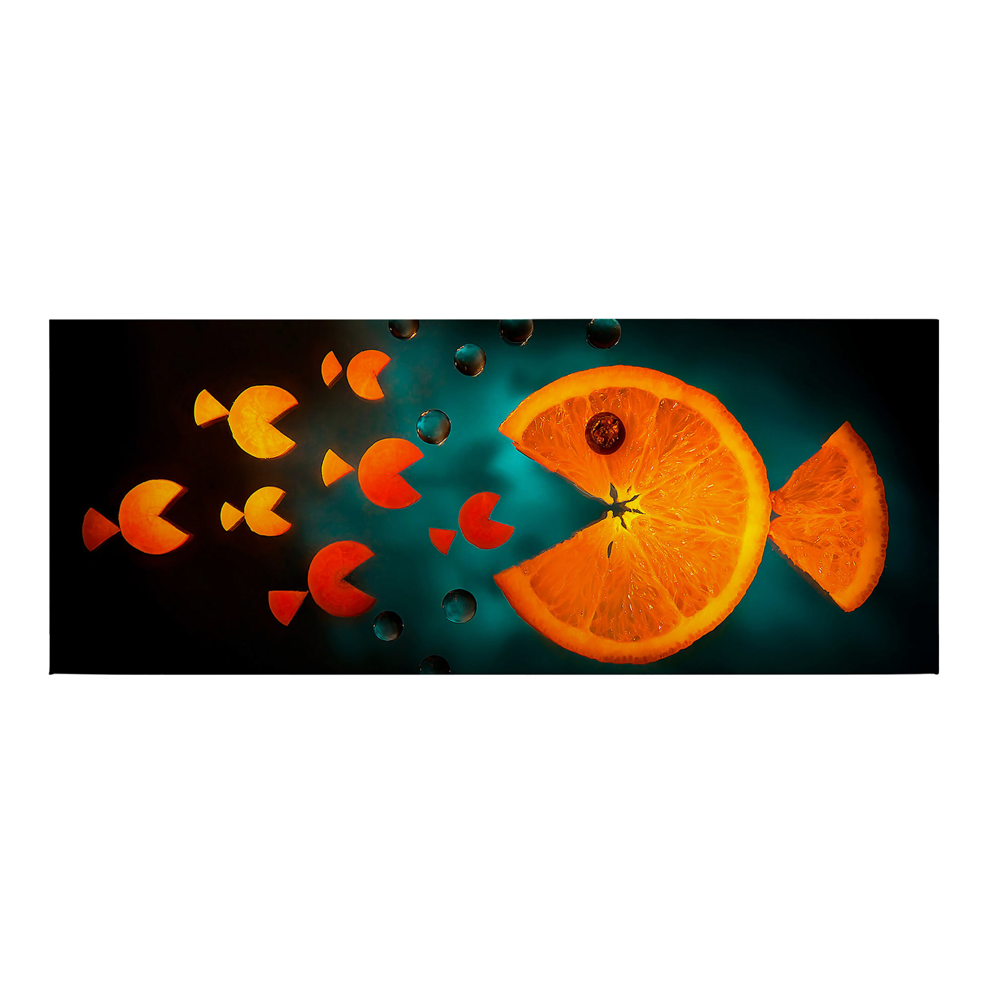 Leinwandbild Essen Trinken M1-No.50476 | Wandbild 40 x 100 cm | Orange Keilrahmen Küche