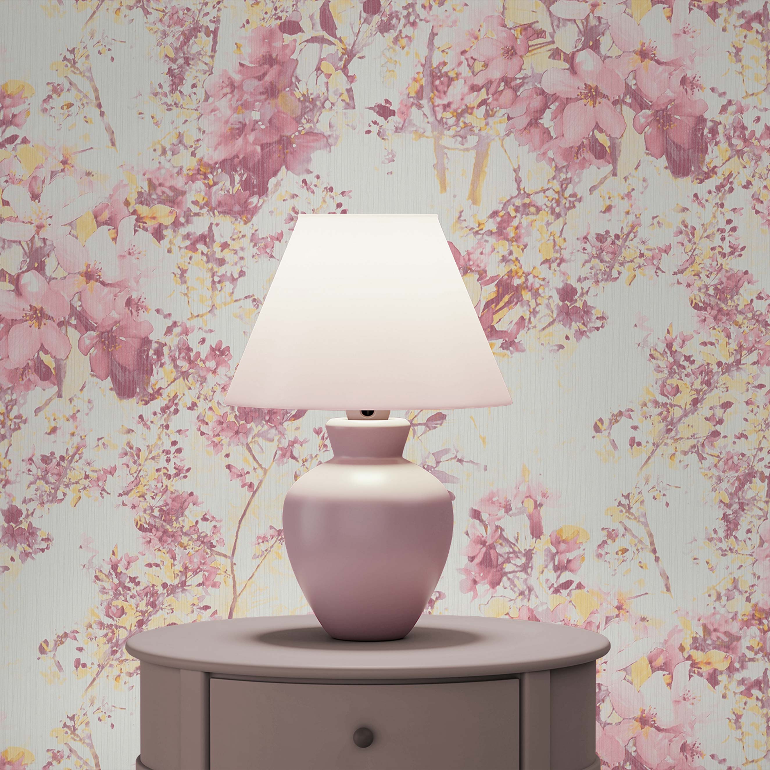 Tapete Blumen Florentin M1-No.1299 | Vliestapete | Rosa | Gelb | Floral