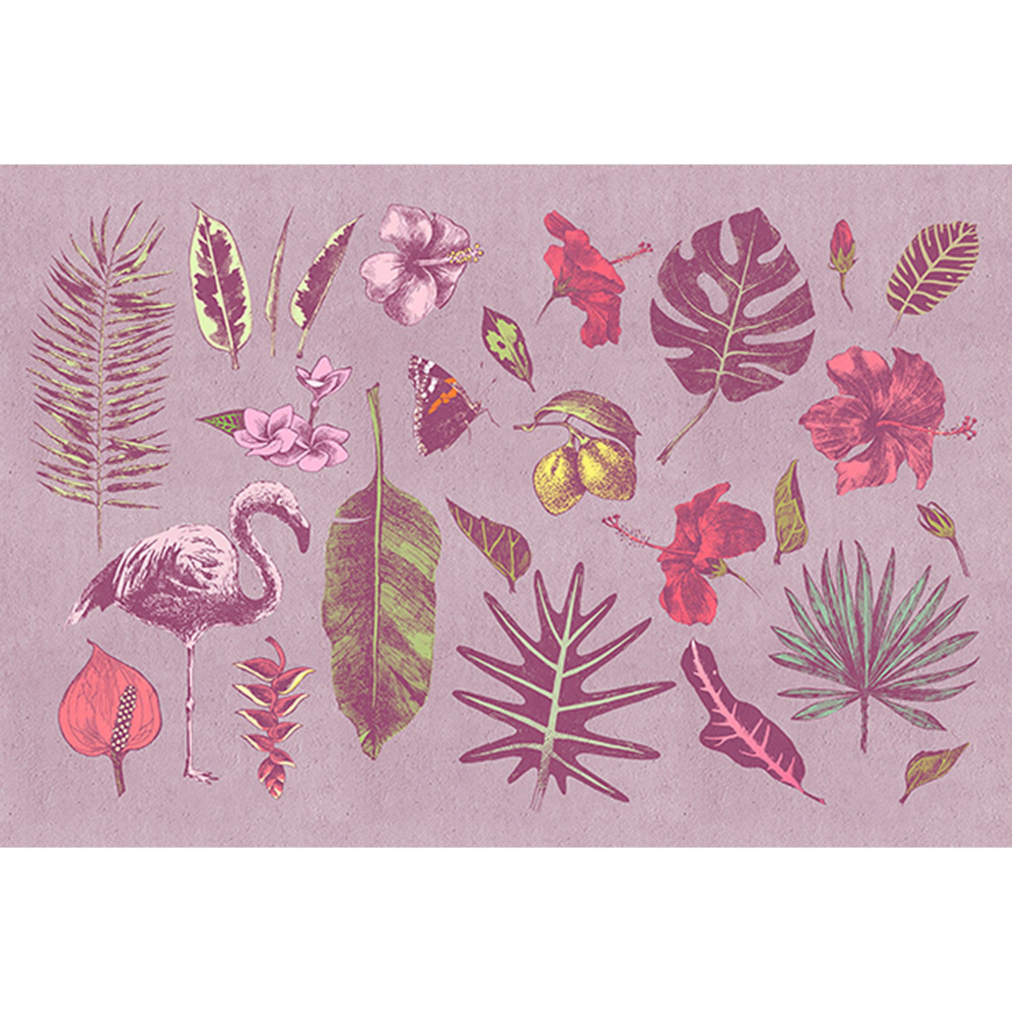 Tadessi Fototapete Blumen M1-No.60706 Digitaldruck Tapete Rosa Grün - Pflanzen Floral