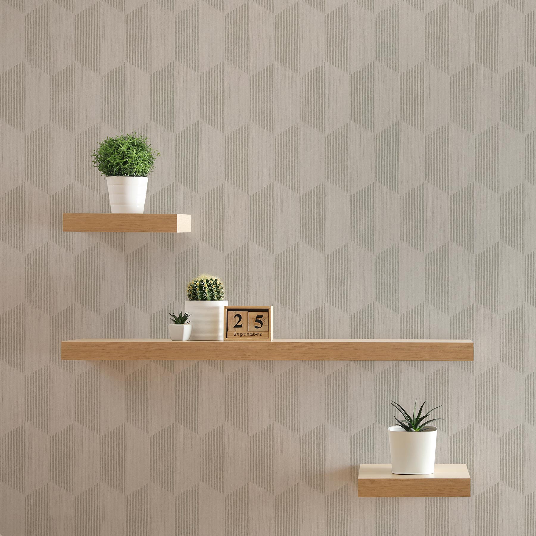 Tapete 3D Optik Tommaso M1-No.3468 | Vliestapete | Beige | Silber | Grafik | Modern | Geometrisch
