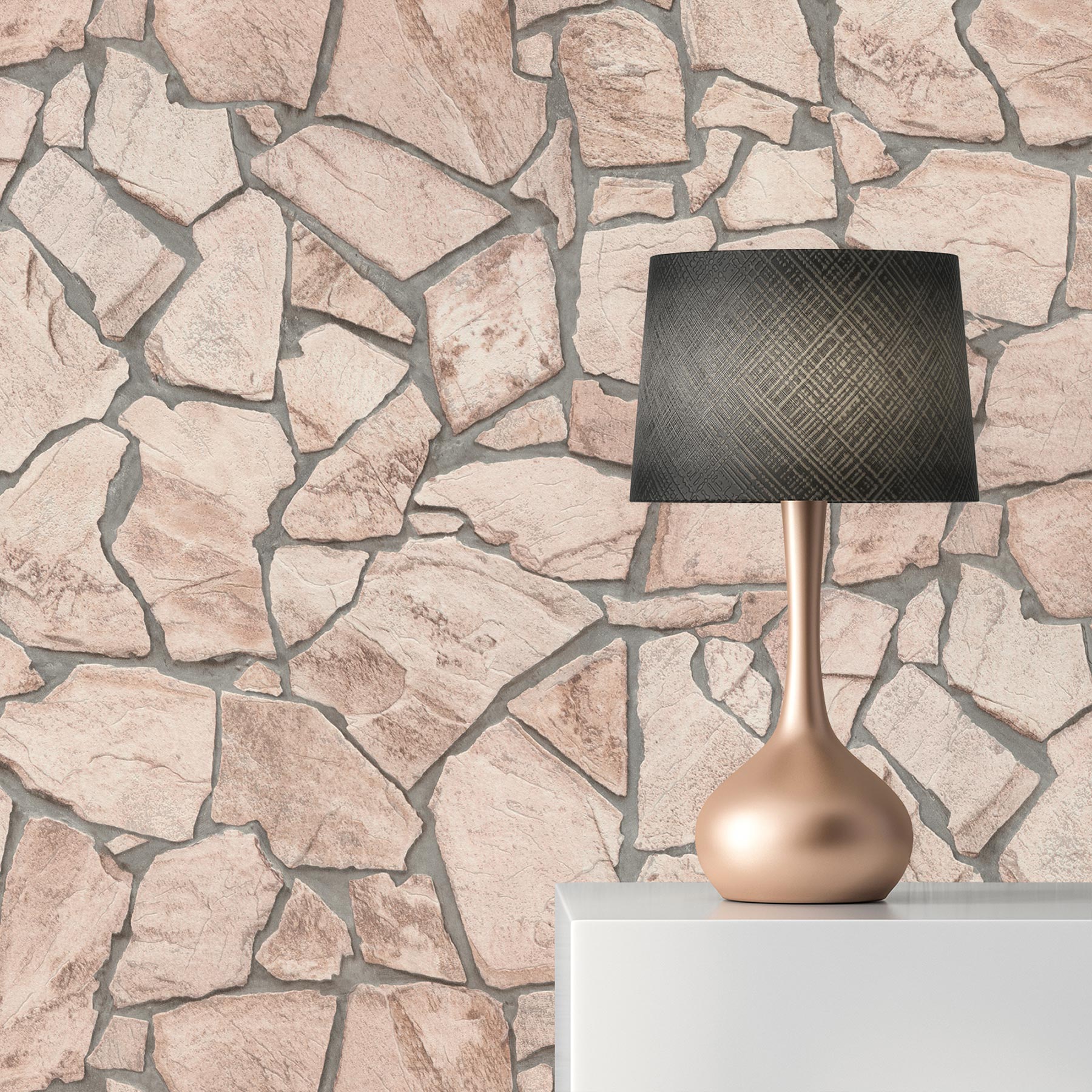 Tapete Stein Eliano M1-No.3693 | Vliestapete | Beige | Grau | Steinoptik | Steinwand