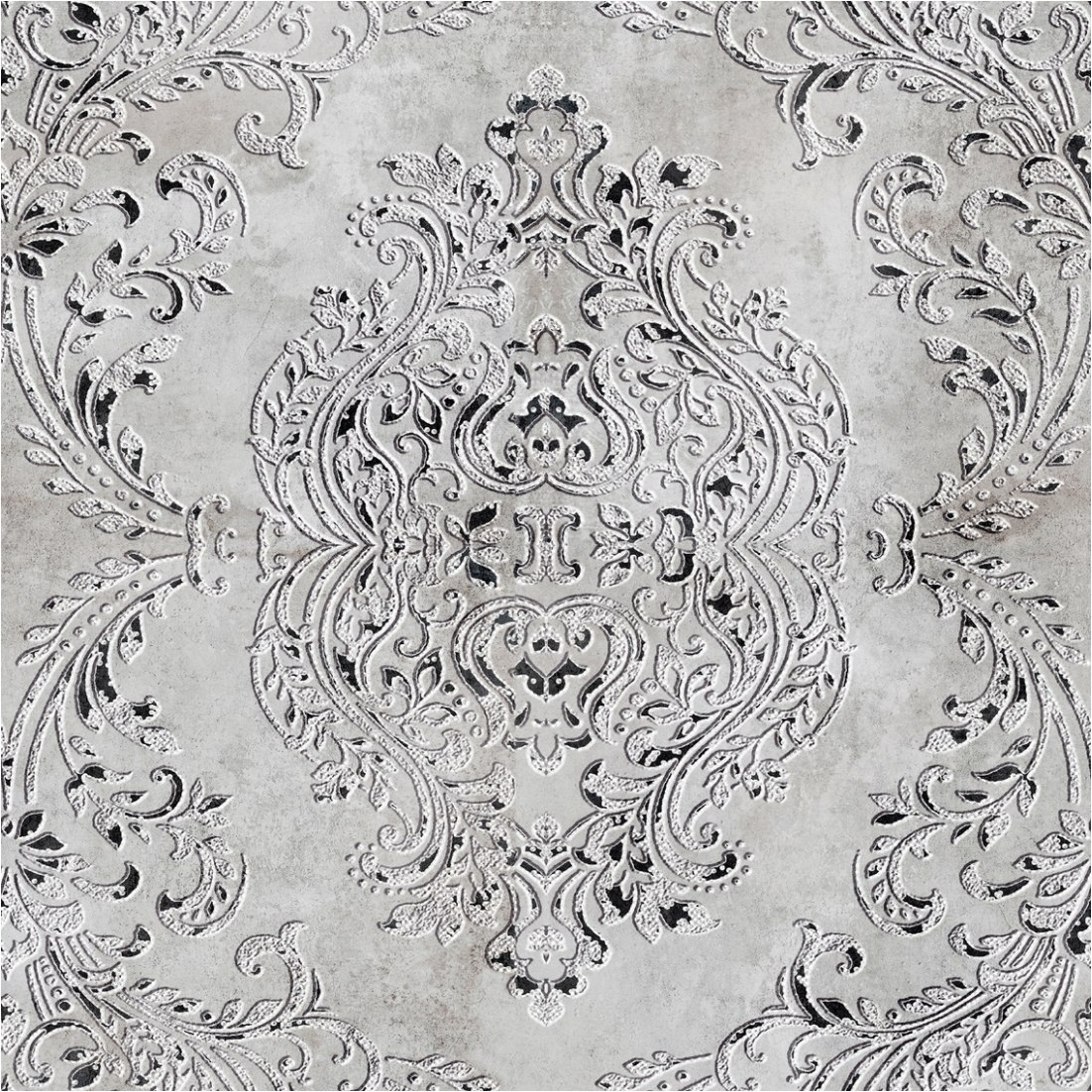 Tadessi Fototapete Relief M1-No.11720 Digitaldruck Tapete Grau - Ornamente Klassisch Wohnzimmer