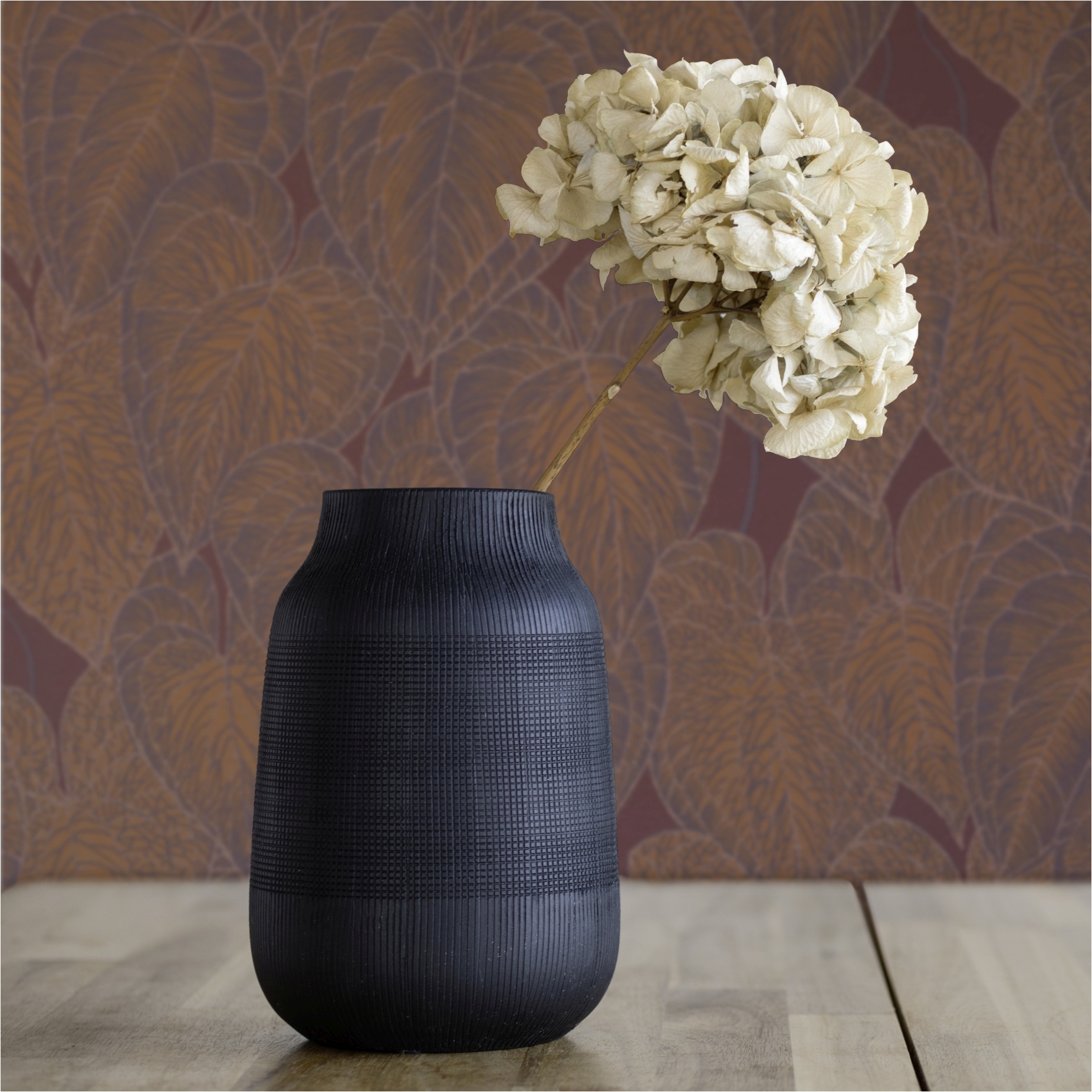 Tapete Floral M1-No.11942 | Vliestapete Blätter | Rot | Orange | Wohnzimmer | Schlafzimmer | Küche