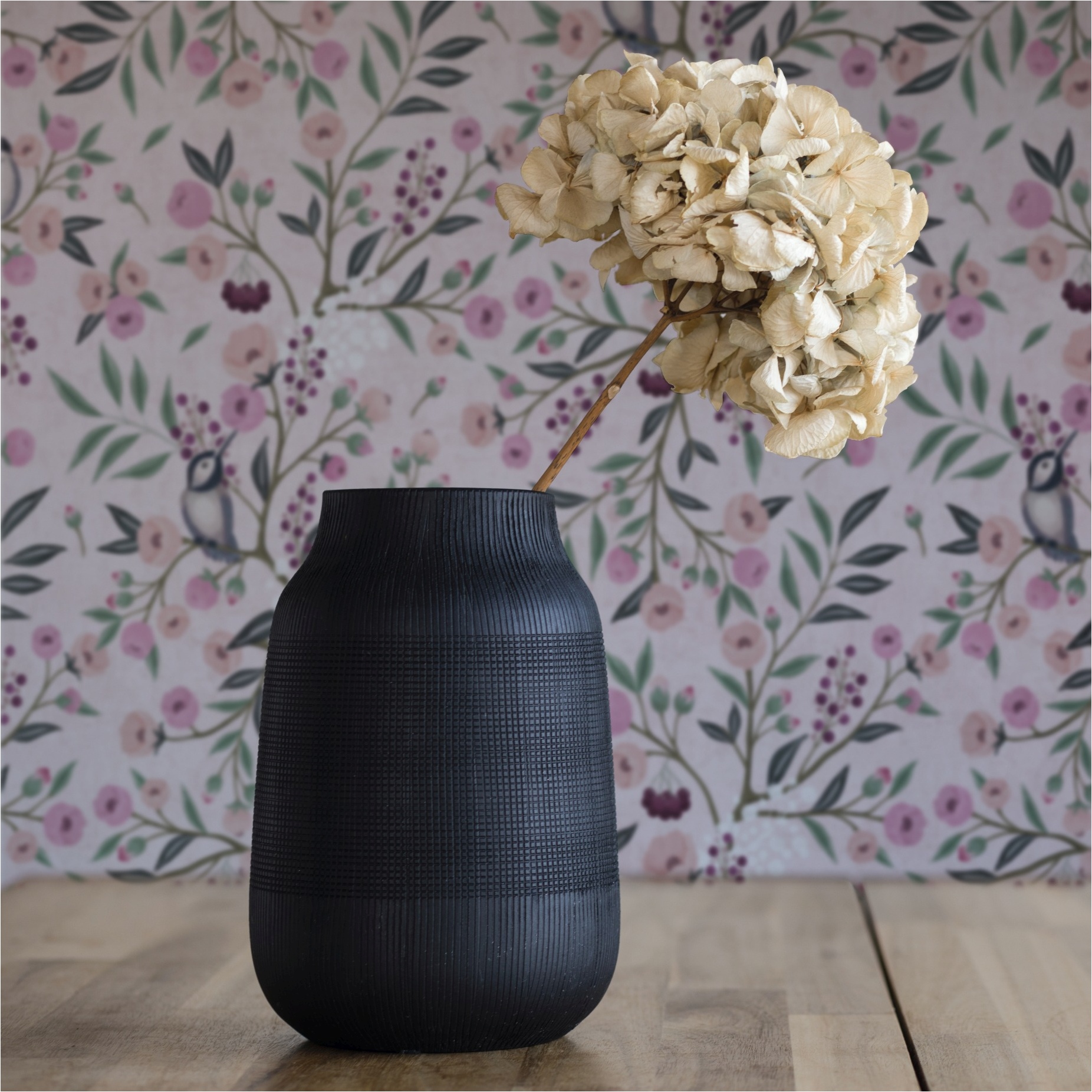 Tapete Blümchen M1-No.11898 | Vliestapete Vögel | Bunt | Rosa | Kinderzimmer | Wohnzimmer | Küche