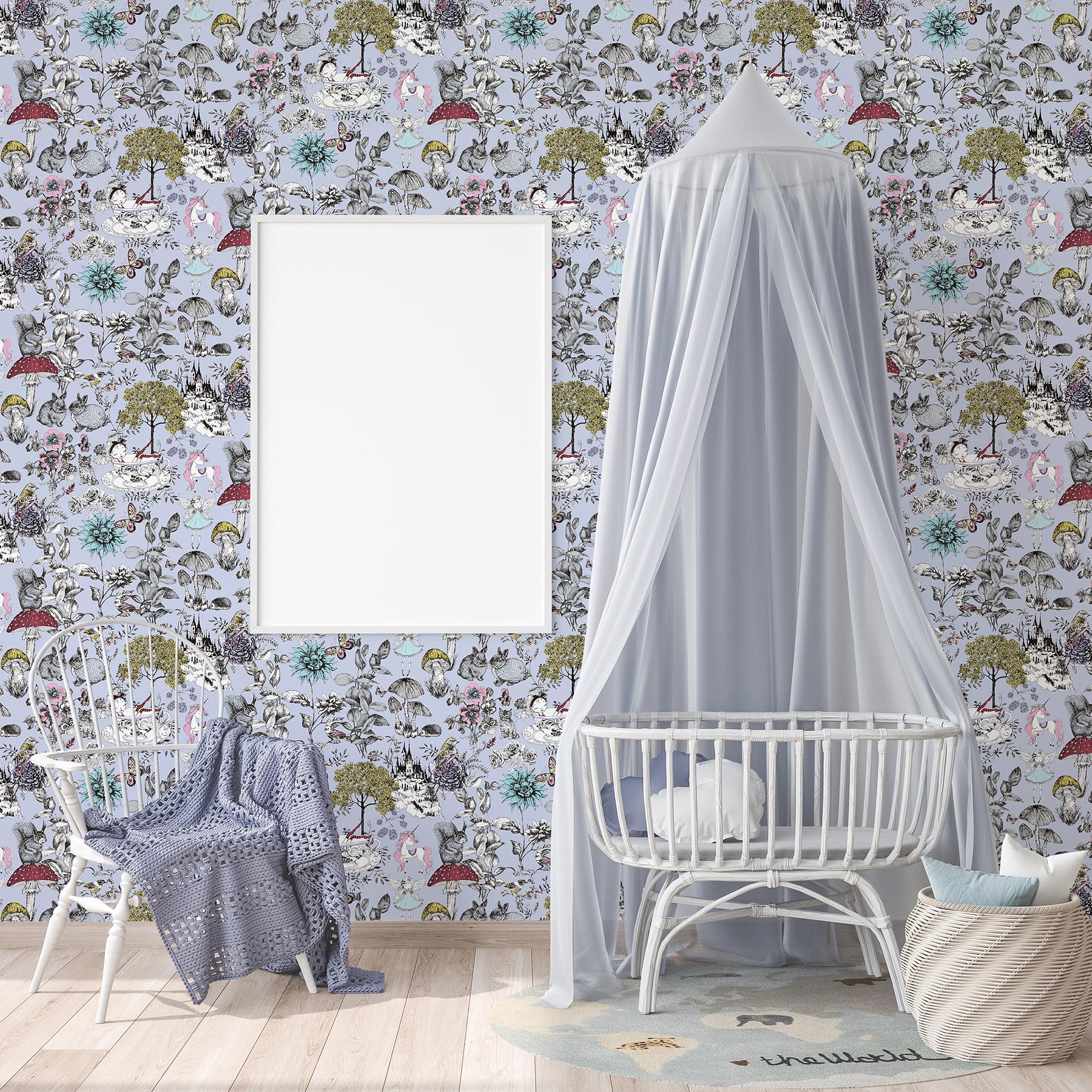 Tapete Kinderzimmer M1-No.727 | Vliestapete | Grau | Schwarz | Blumentapete