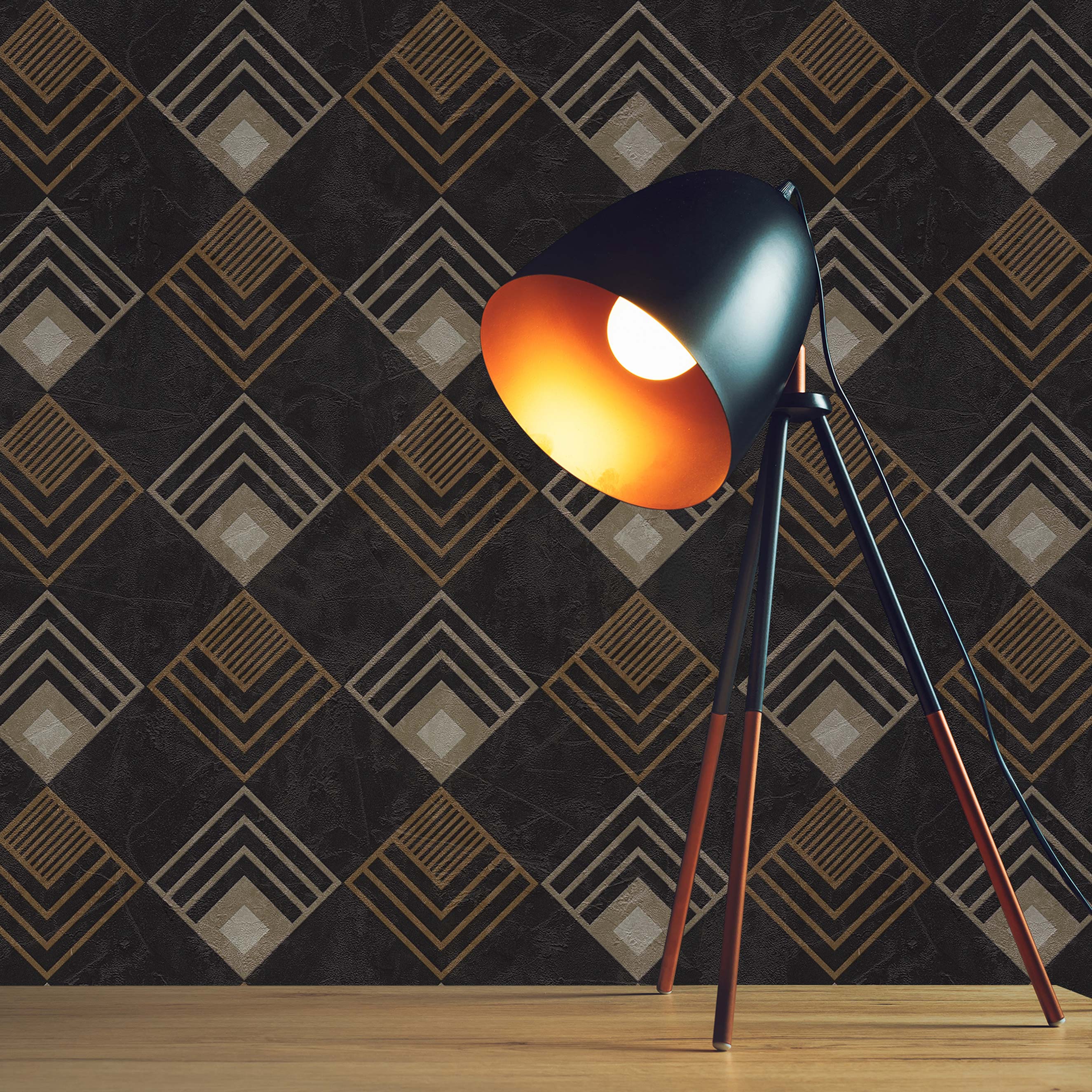 Tapete Vintage M1-No.517 | Vliestapete | Anthrazit | Creme | Designtapete