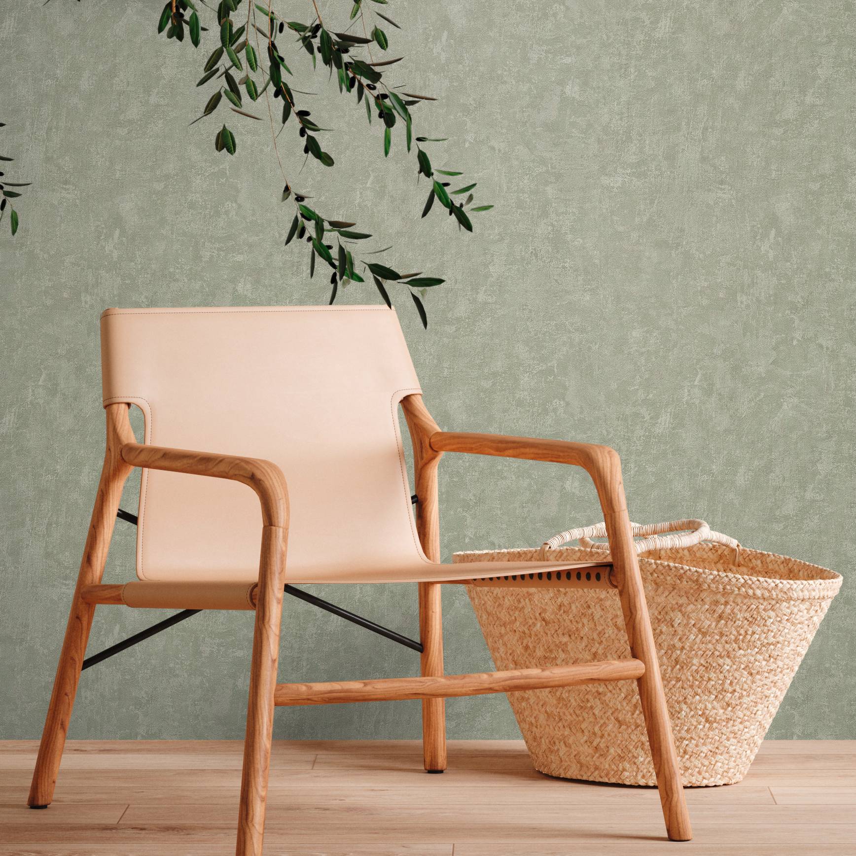 Tapete Uni M1-No.3514 Vliestapete Grün Tapete Einfarbig Unitapete