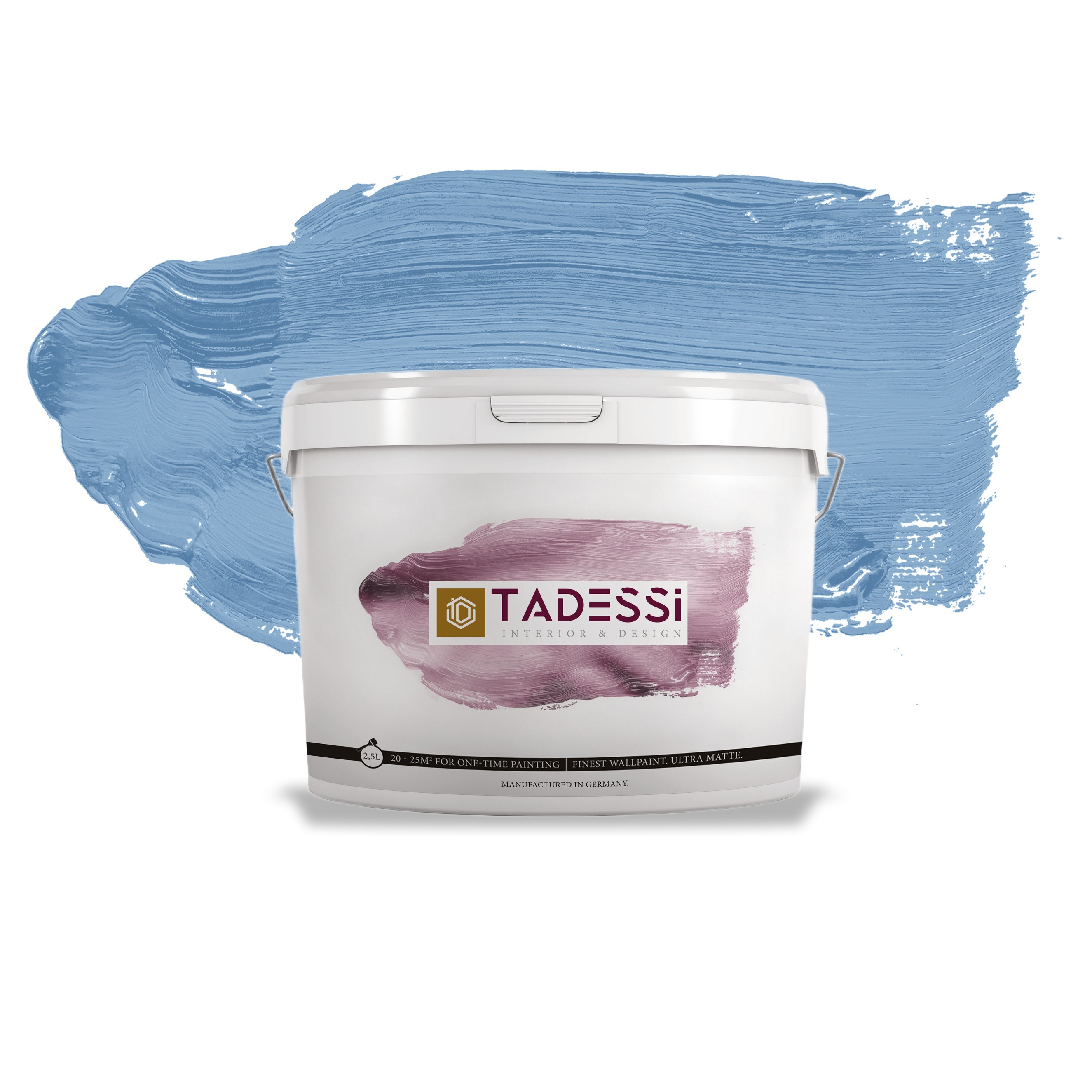TADESSI Color Vista - Wandfarbe Blau - Atlantikblau - Matte Innenfarbe - Hochwertige Dispersion