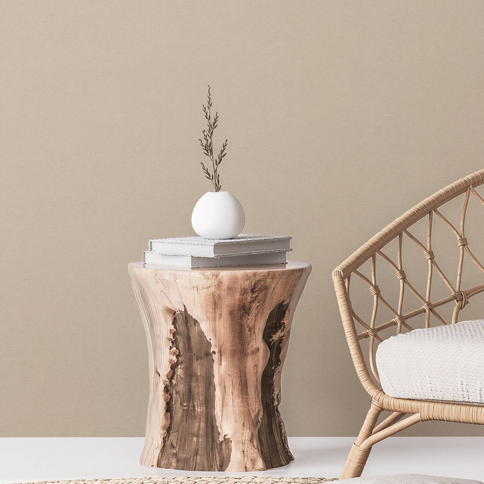 Tapete Uni M1-No.3519 Vliestapete Beige Tapete Einfarbig Unitapete