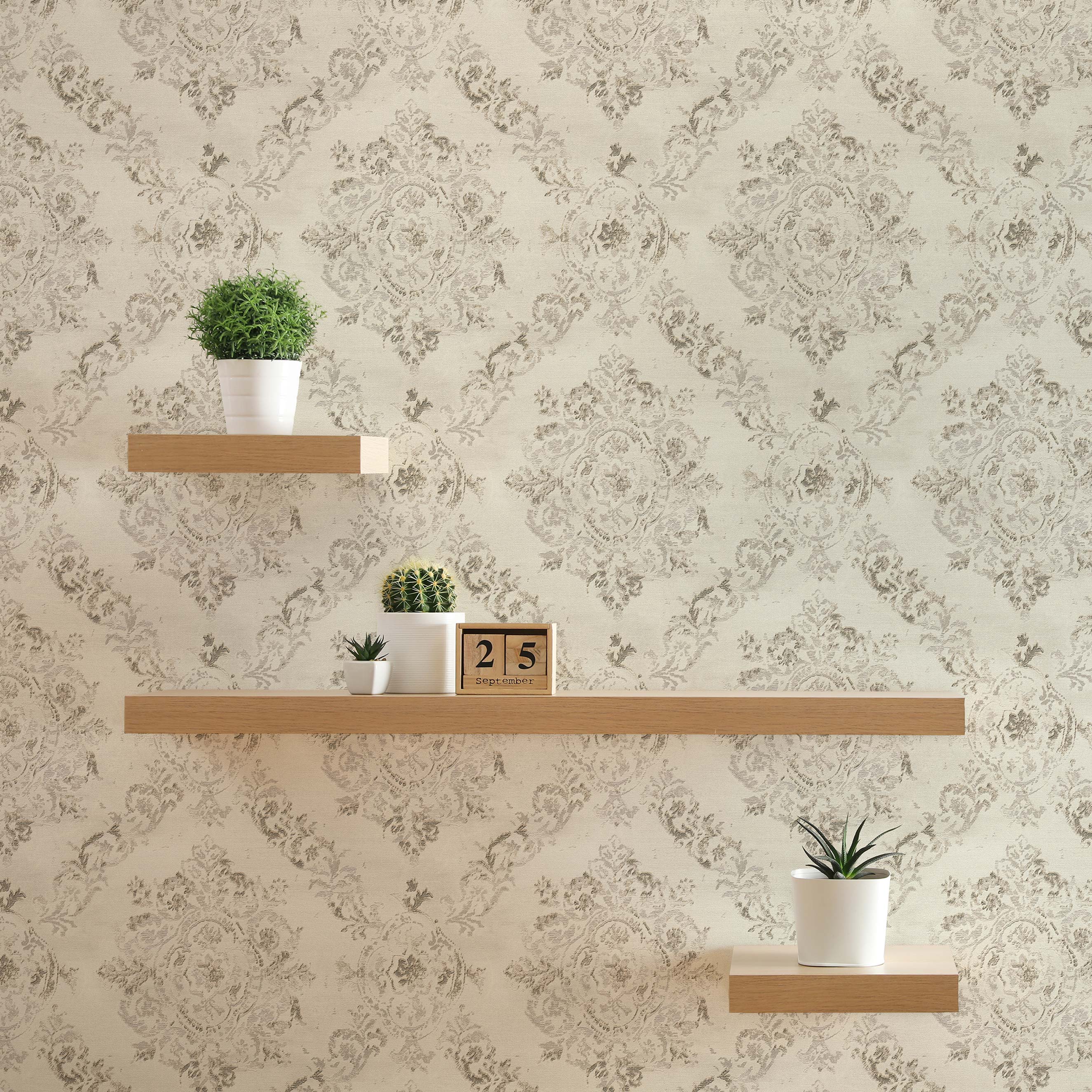 Tapete Barock Nicolo M1-No.1848 | Vliestapete | Perlweiß | Perlbeige | Ornamente | Klassik