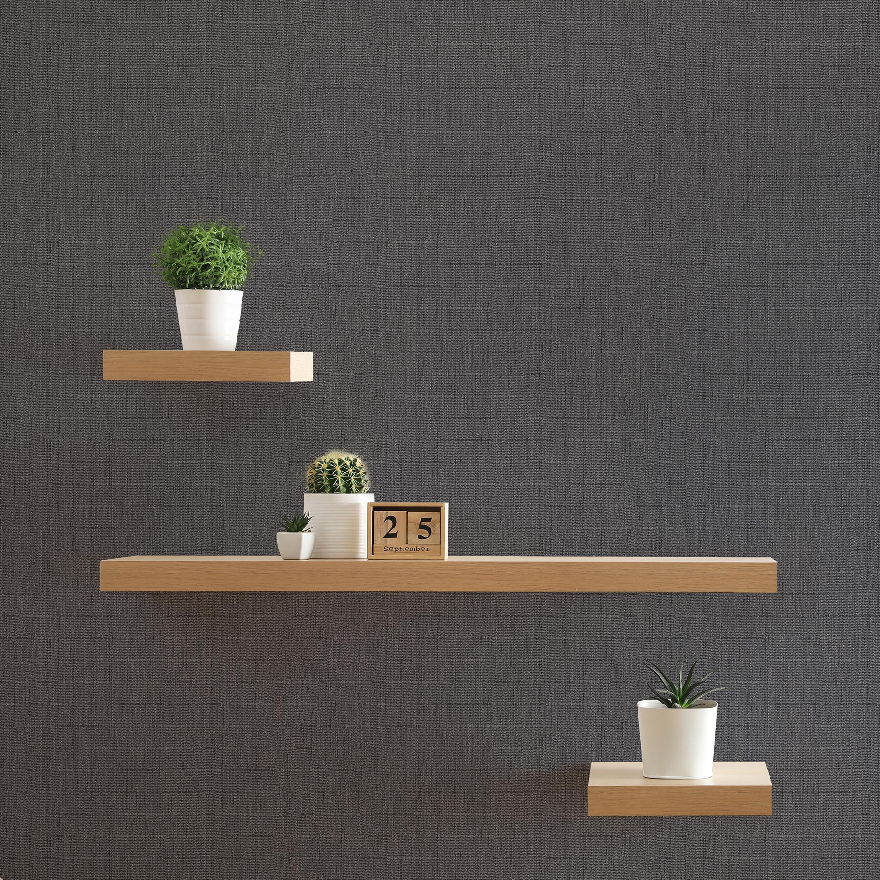 Tapete Uni M1-No.2500 | Vliestapete | Anthrazit | Tapete Einfarbig | Unitapete