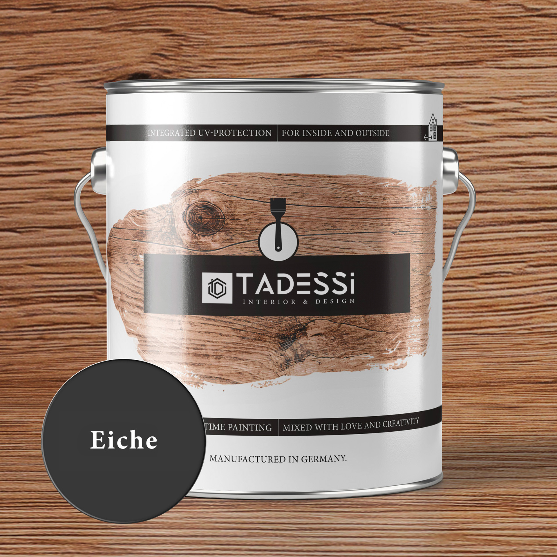Tadessi Holzlasur Eiche 2,5l Lösemittelfrei Innen- und Außenbereich Seidenglänzend