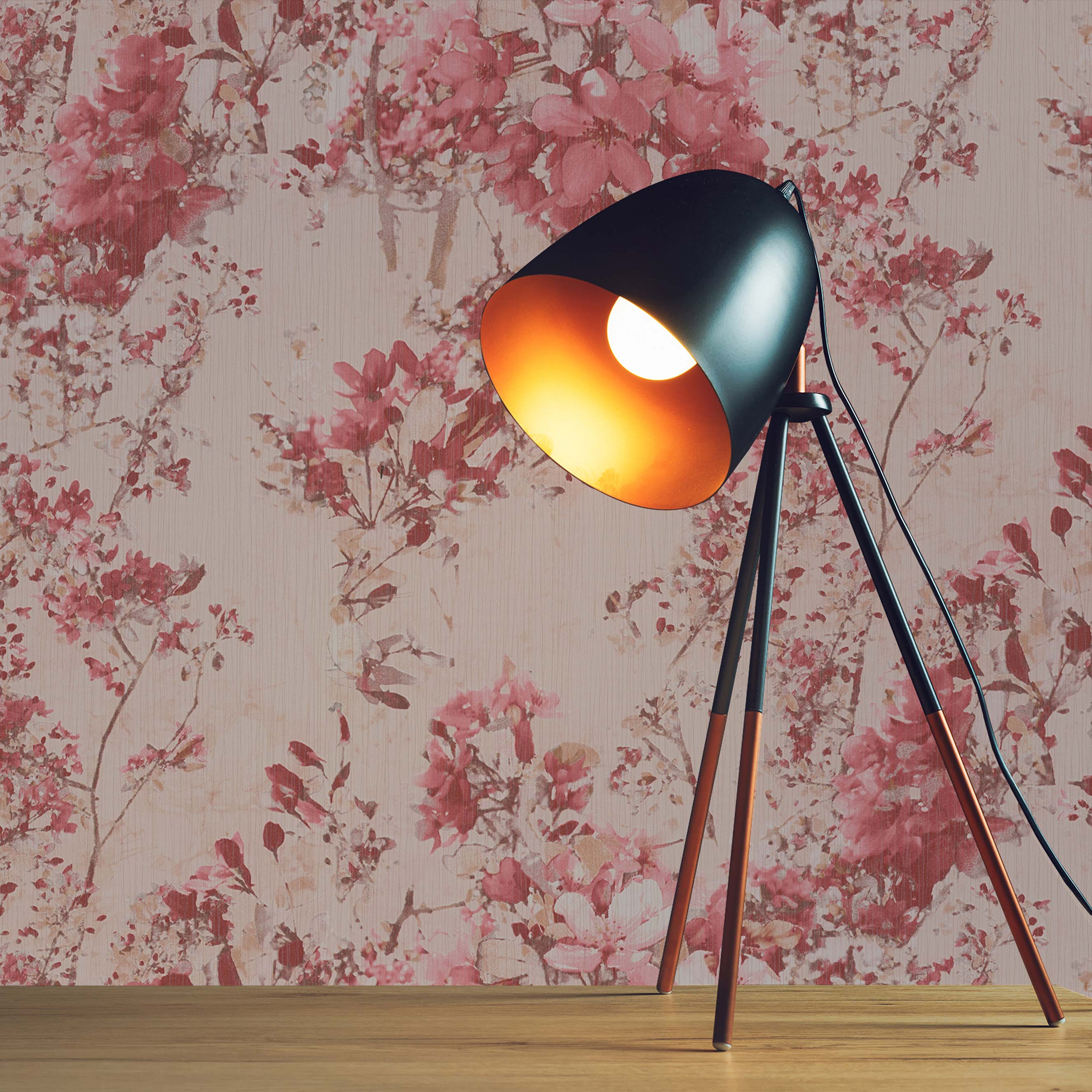 Tapete Blumen Florentin M1-No.1300 | Vliestapete | Rot | Rosa | Floral