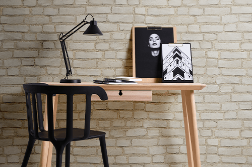 Helle Büro Tapete in Steinoptik