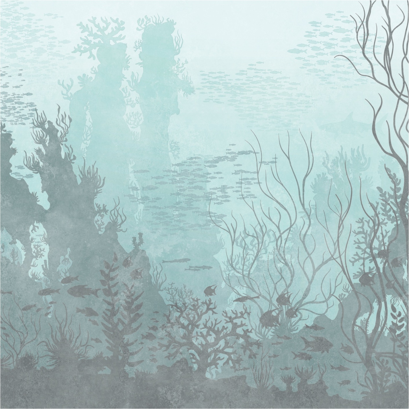 Fototapete Unterwasser M1-No.11784 | Vliestapete Meer | Blau | Grau | Kinderzimmer | Wohnzimmer
