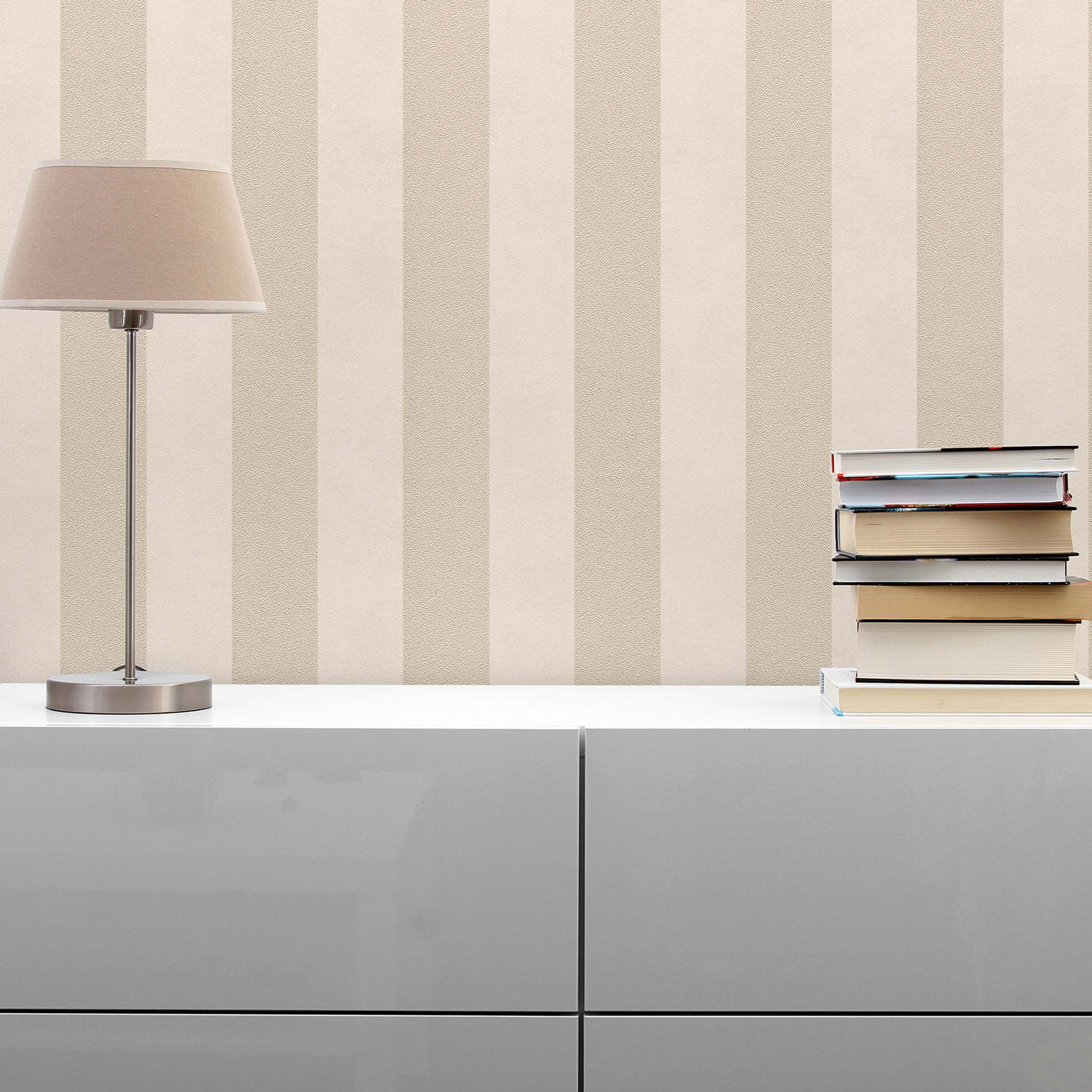 Tapete Streifen Darian M1-No.334 | Vliestapete | Beige | Gold | Streifentapete
