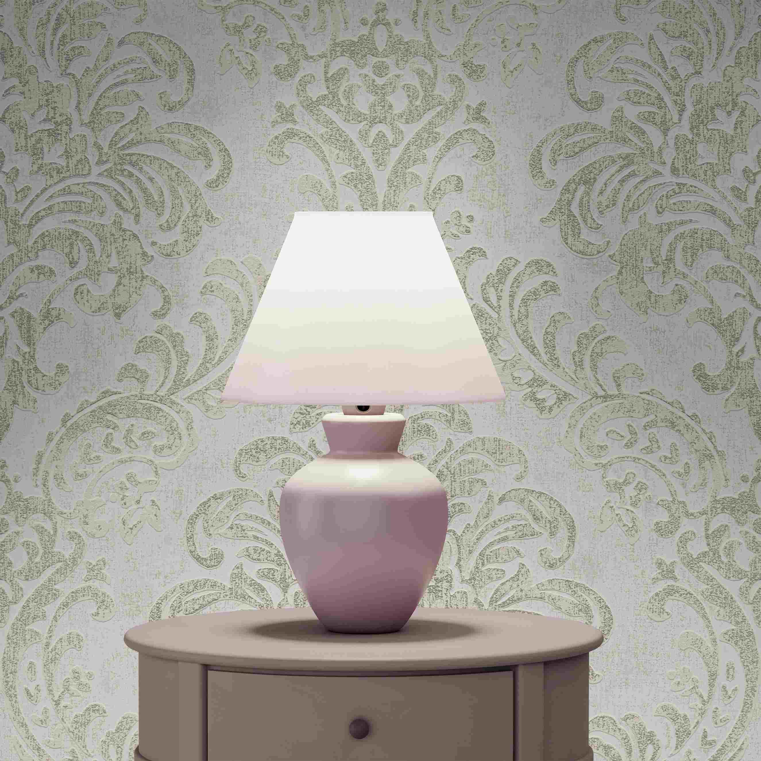 Tapete Giulia Barock M1-No.4347 Vlies Weiß Silber Ornament Tadessi 10.05 x 0.53 m