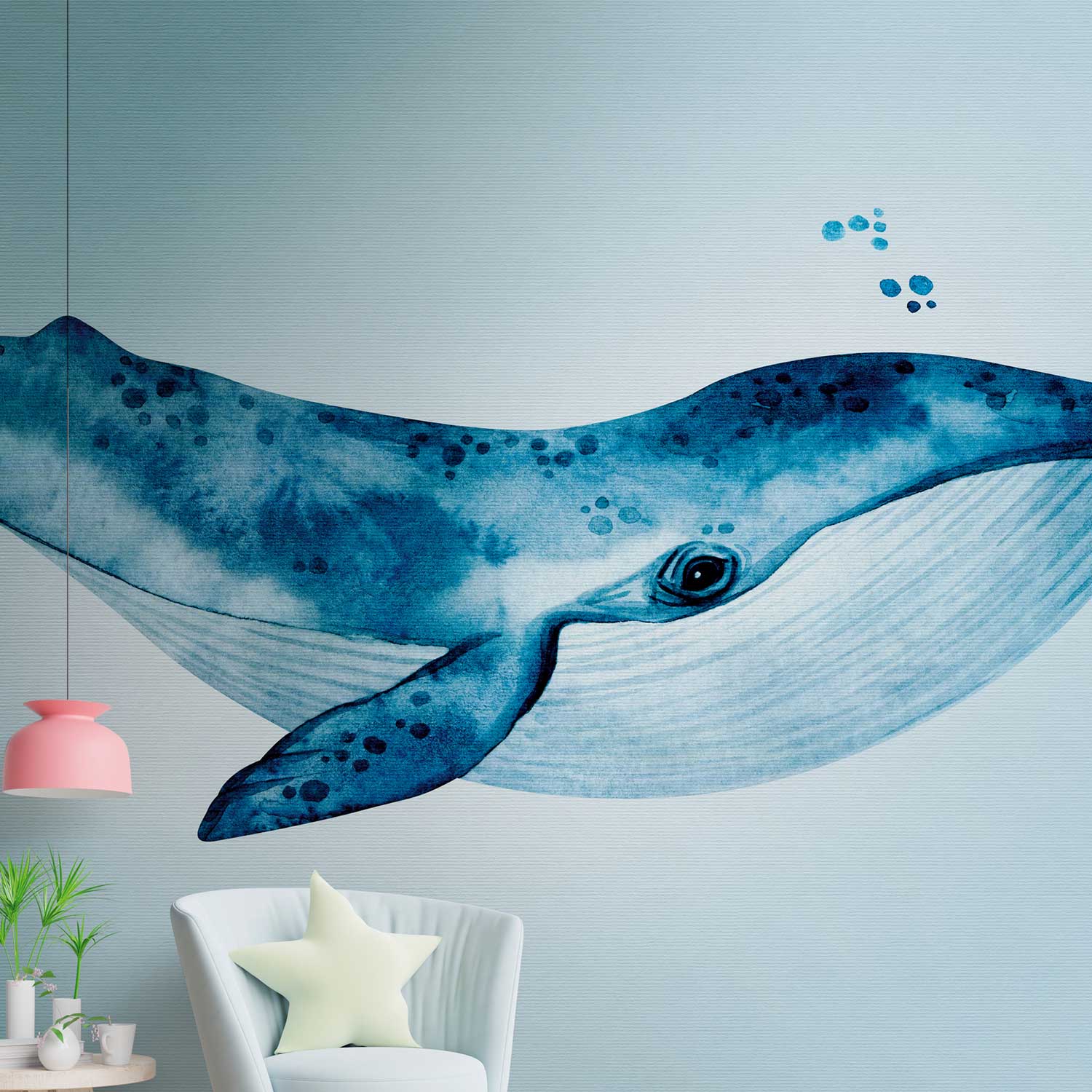 Fototapete Tiere Fische M1-No.10319 | Digitaldruck | Blau | Unterwasser | Wal | Kinderzimmer