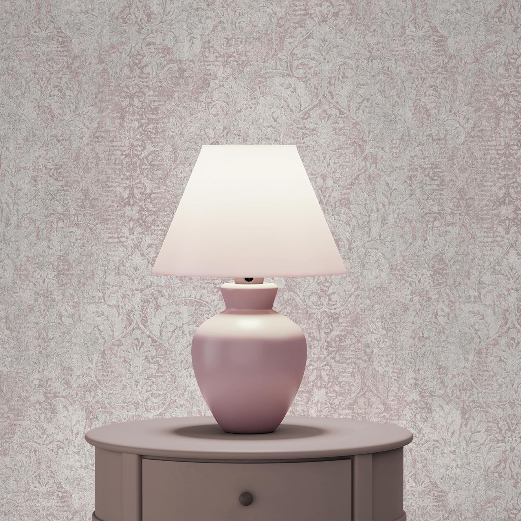 Tapete Barock Alessia M1-No.3351 | Vliestapete | Rosa | Weiß | Klassik | Barocktapete | Ornament