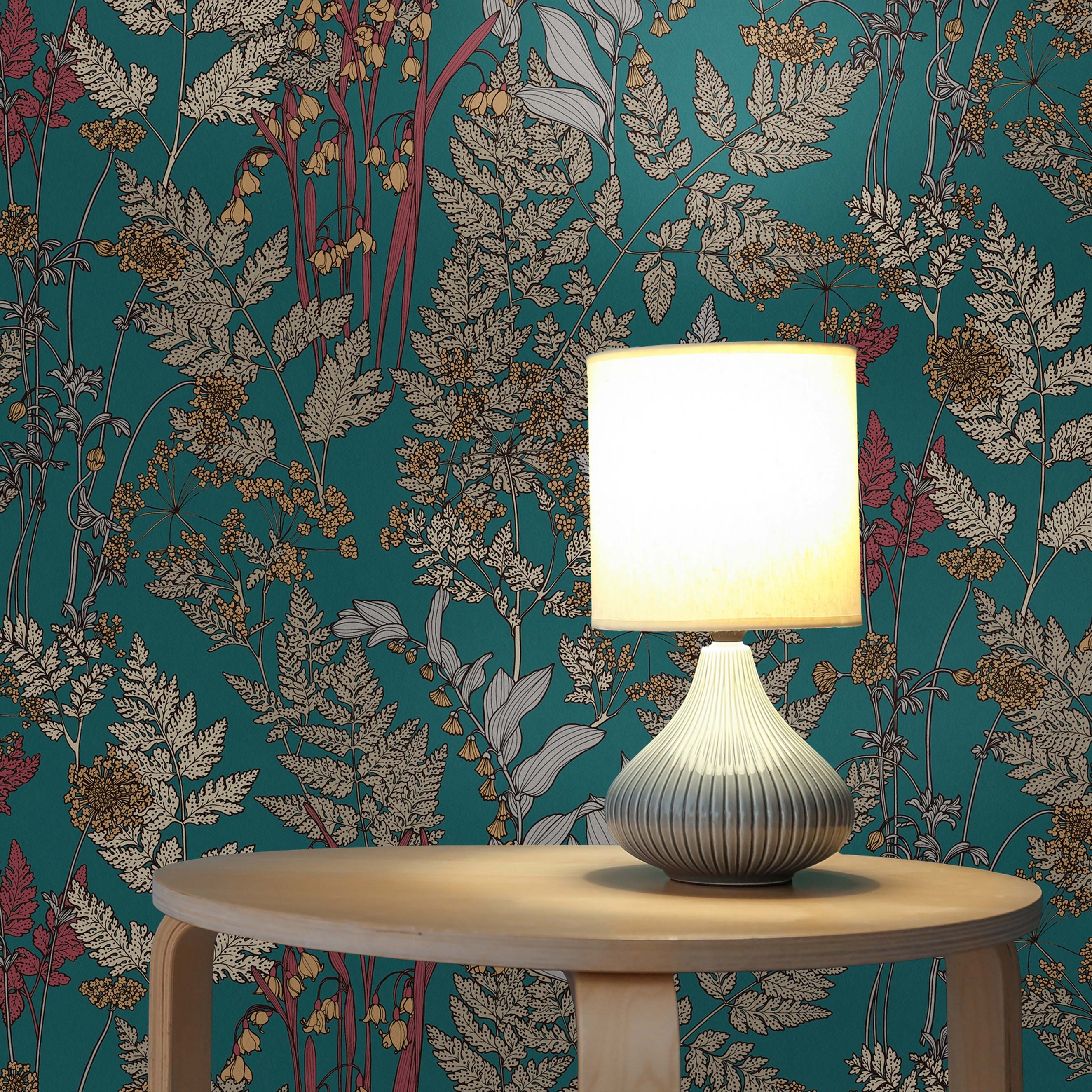 Tapete Blumen Valentin M1-No.1434 | Vliestapete | Blau | Beige | Floral | Natur