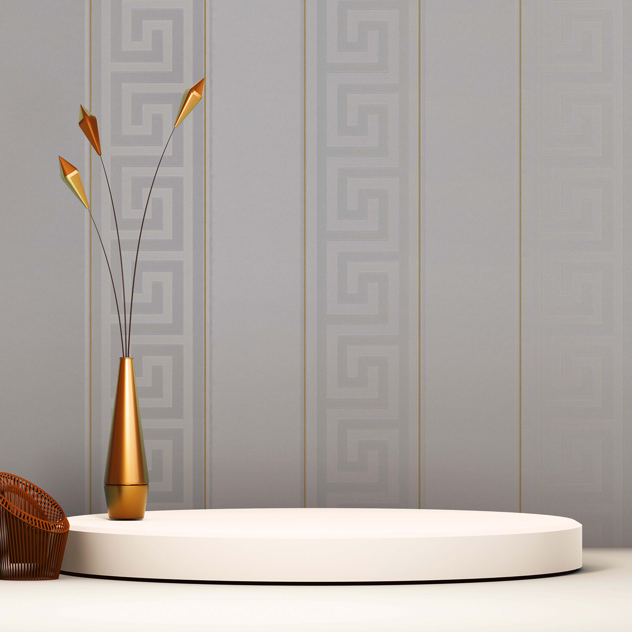 Tapete Streifen Romeo M1-No.879 | Vliestapete | Gold | Silber | Designertapete | Design