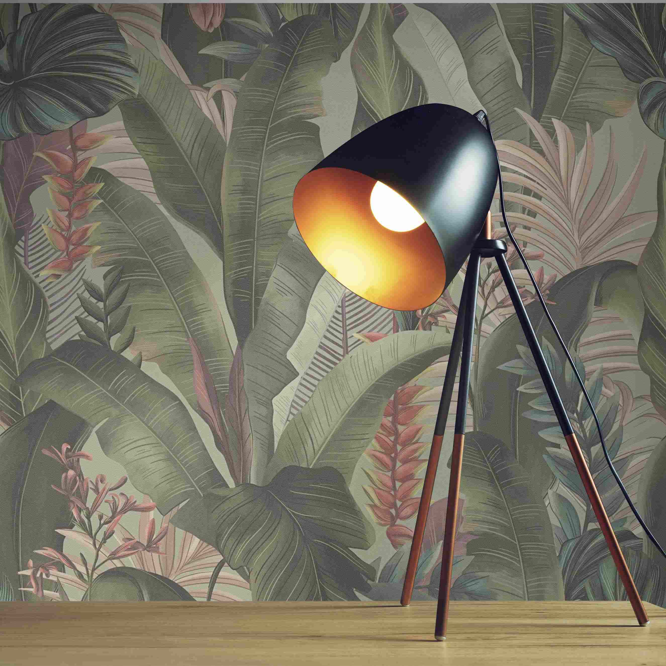 Tapete Camilla Botanical Dschungel M1-No.4522 Vlies Grün Rosa  Tadessi 10.05 x 0.53 m