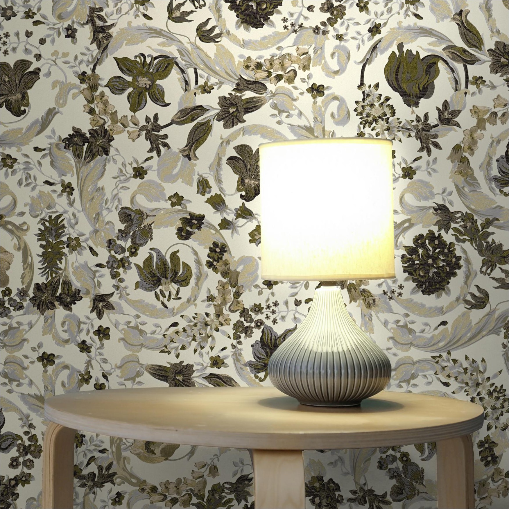 Tapete Versace Floral M1-No.11548 | Vliestapete Design | Creme | Weiß | Floral | Ranken | Luxus