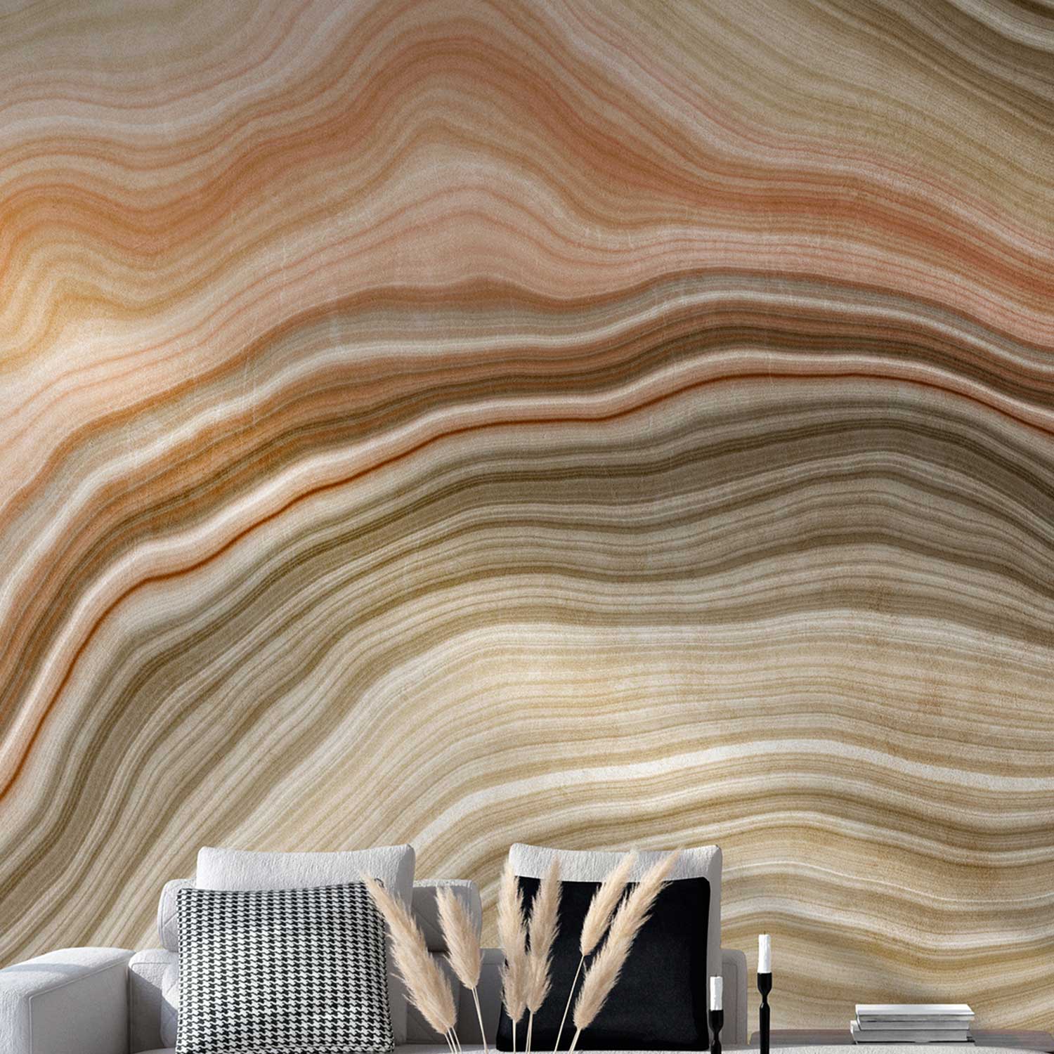 Fototapete Marmor M1-No.10263 | Digitaldruck | Beige | Orange | Modern | Elegant