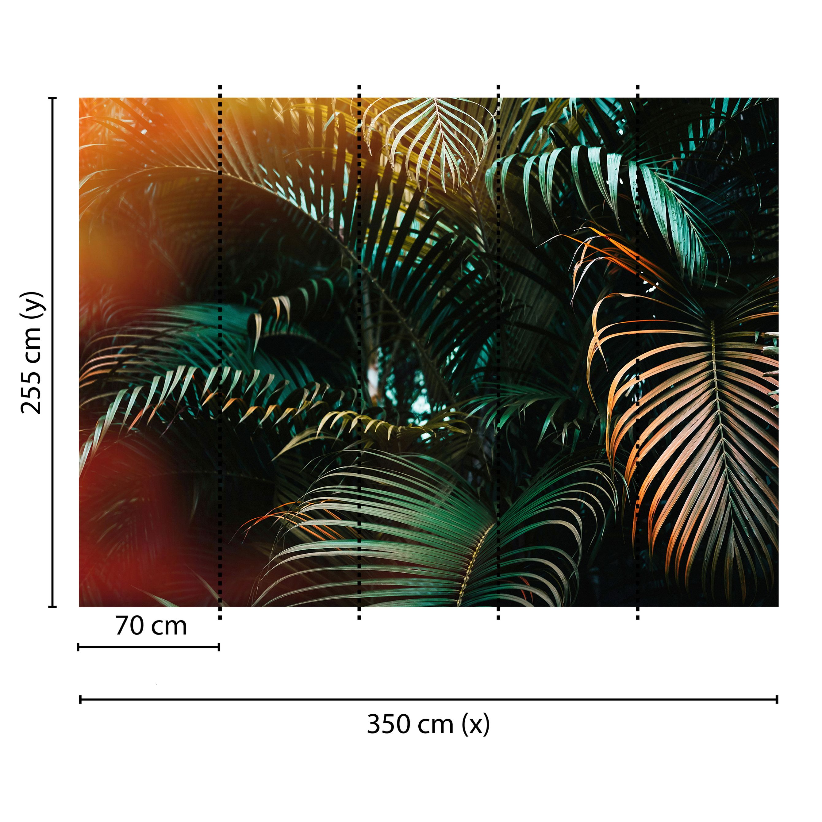 Fototapete Palmen M1-No.60441 | Digitaldruck | Grün | Gelb | Regenwald | Natur