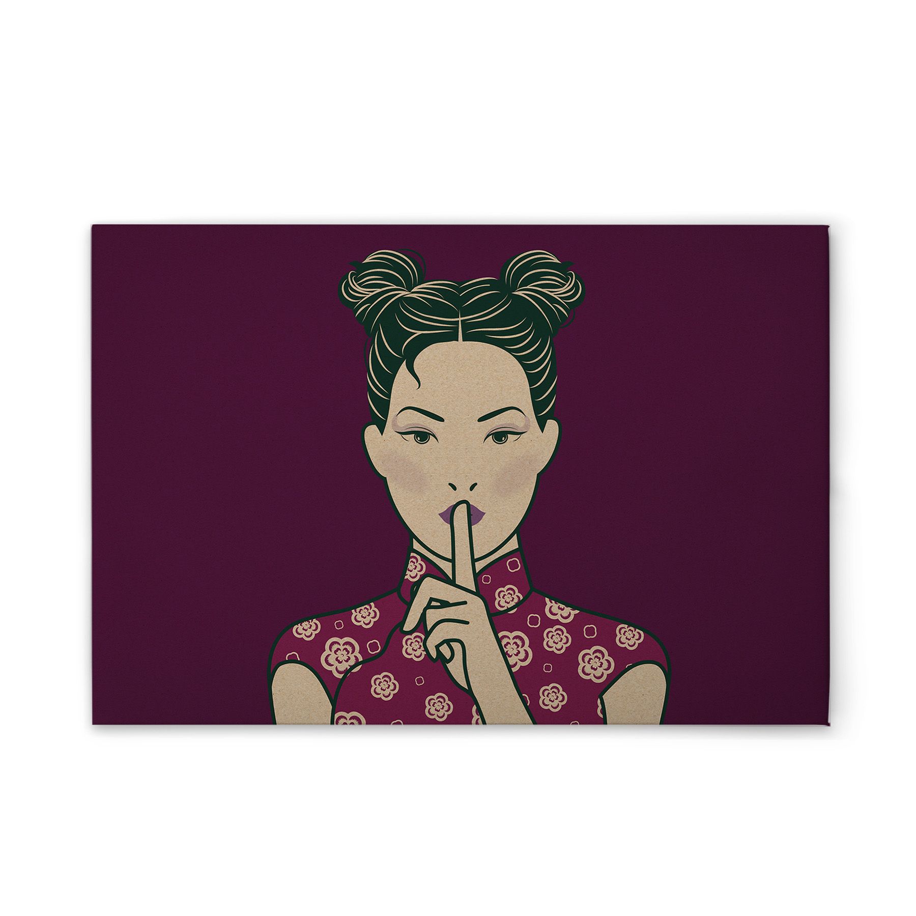 Tadessi Leinwandbild Asiatisch M1-No.50991 - Keilrahmen in Violett Beige - Wandbild 45 x 30 cm