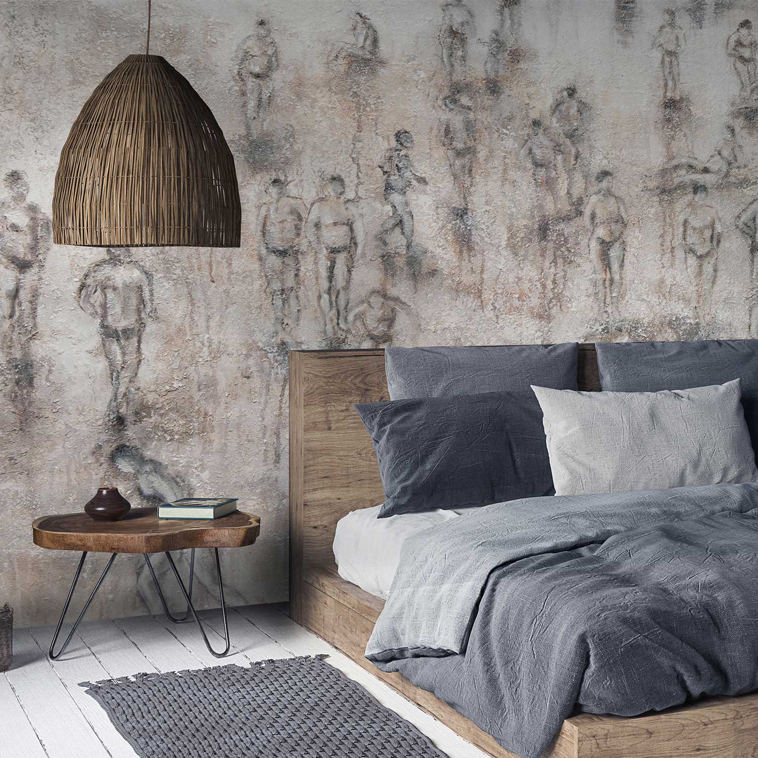 Fototapete Strand M2-No.0494 | Digitaldruck | Beige | Tag am Meer | Menschen | Kunst | Vintage