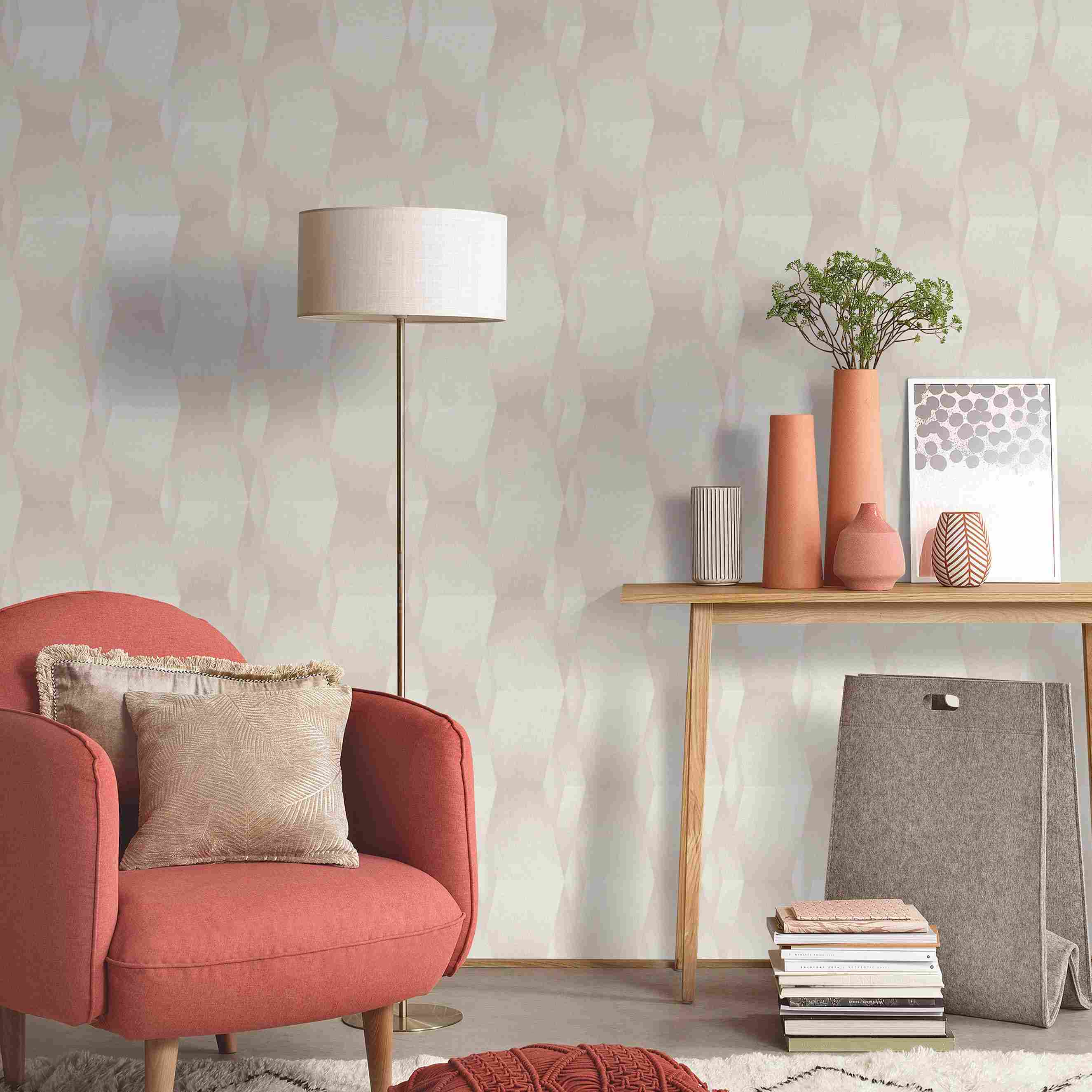 Erismann Fashion for walls | 1004626 | Vliestapete 3D Tapete | 0.53 m x 10.05 m | Silber