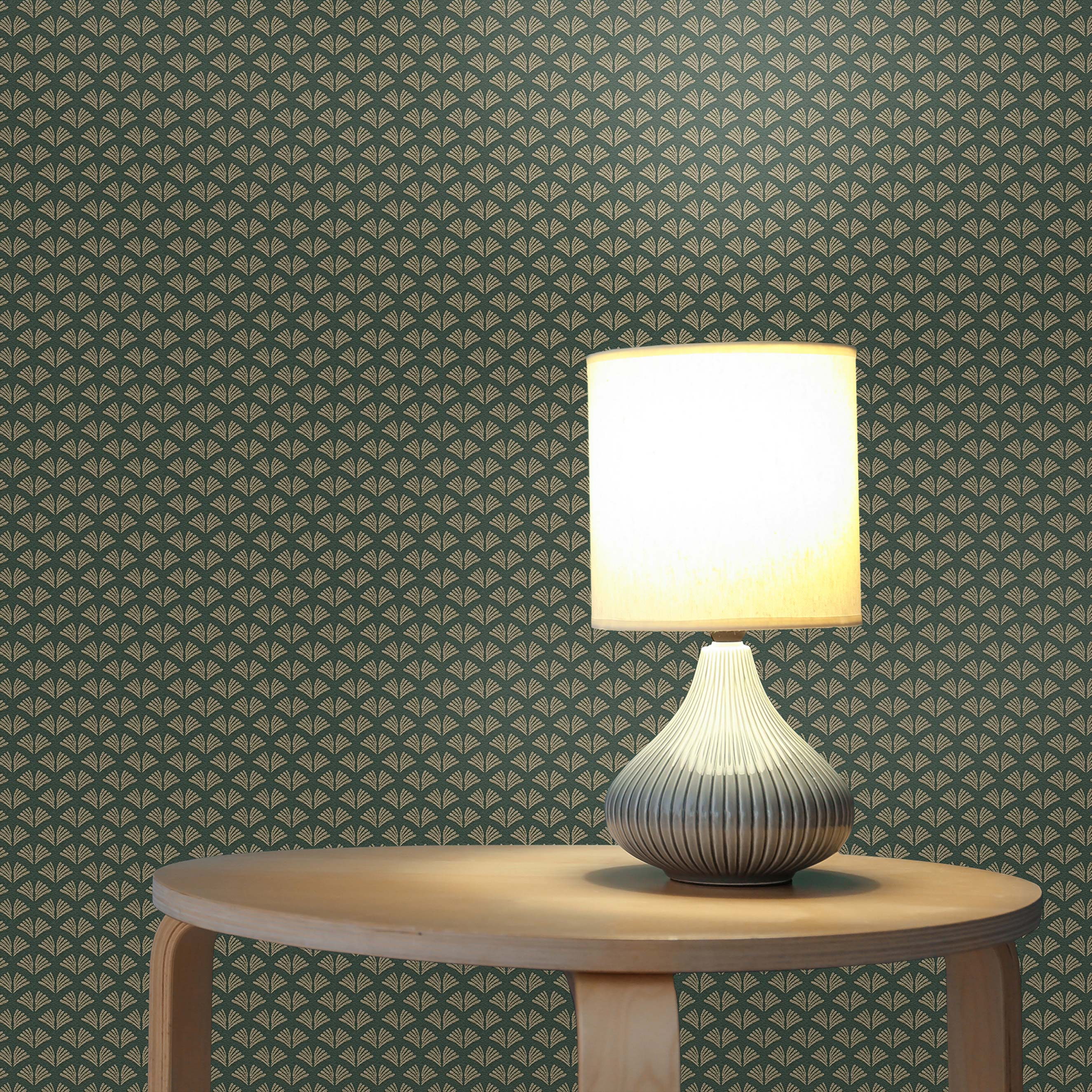 Tapete Art Deco M1-No.659 | Vliestapete | Grün | Gold | Designtapete | Geometrisch