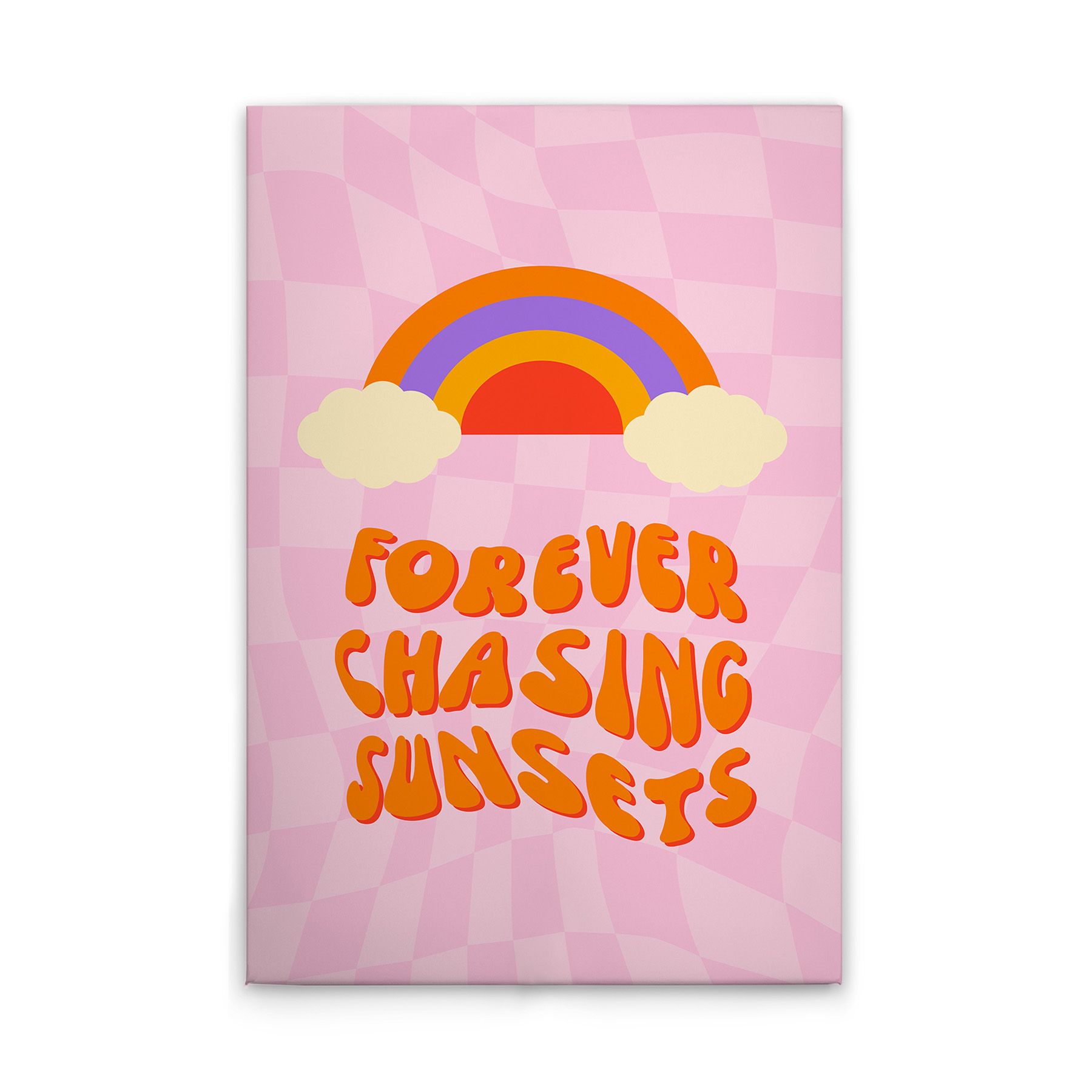 Tadessi Leinwandbild Retrobild Bunt Regenbogen M1-No.51558 - Keilrahmen in Rosa Pink - 30 x 45 cm