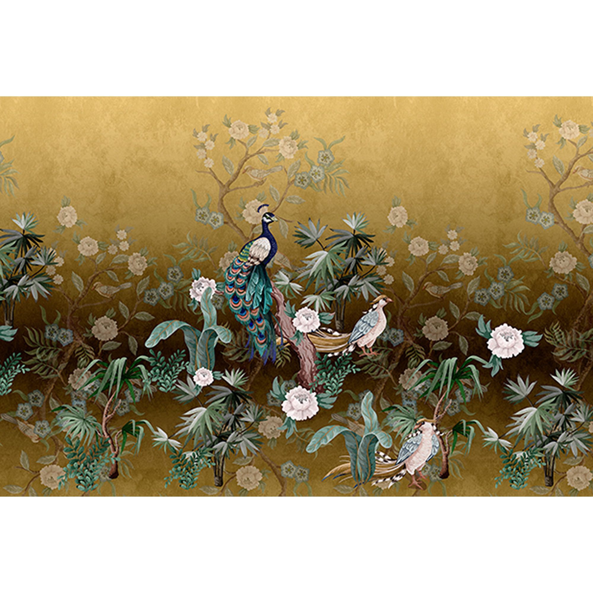 Fototapete Vögel M1-No.61419 | Digitaldruck | Gelb | Grün | Blumen | Natur