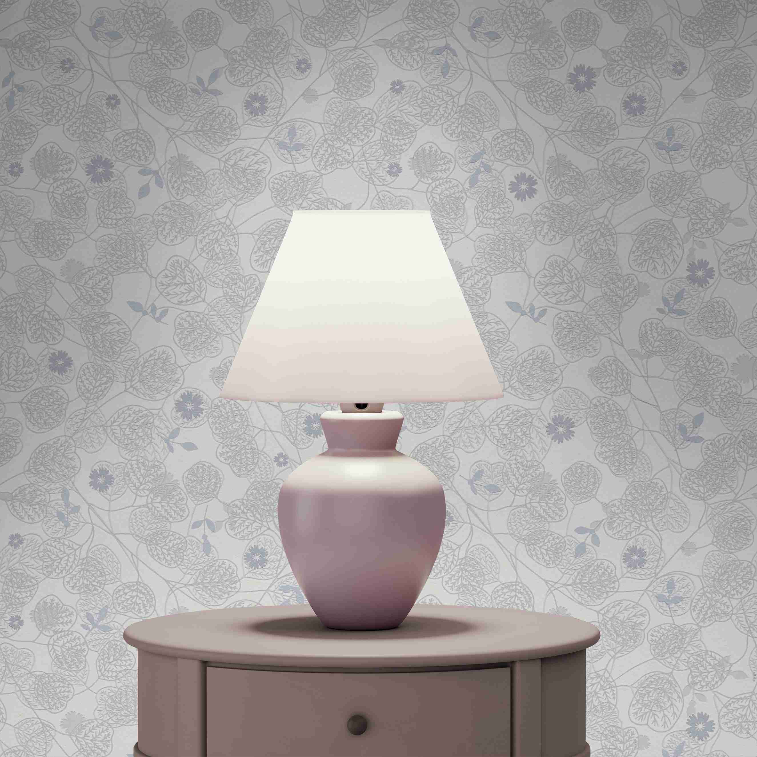 Tapete Valentin Blumen M1-No.4342 Vlies Weiß Grau Floral Tadessi 10.05 x 0.53 m